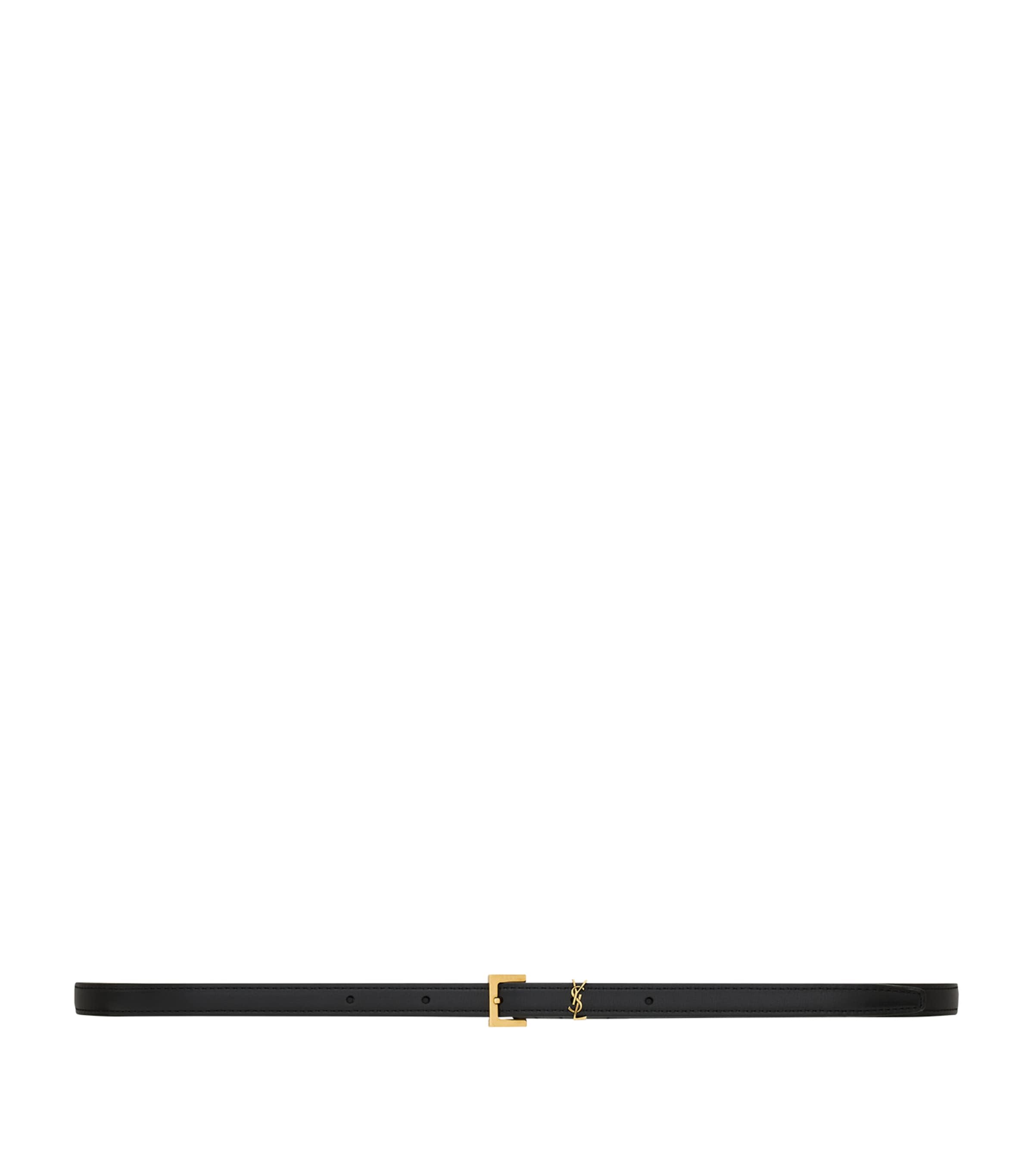Saint Laurent Extra-thin Cassandre Belt In Black