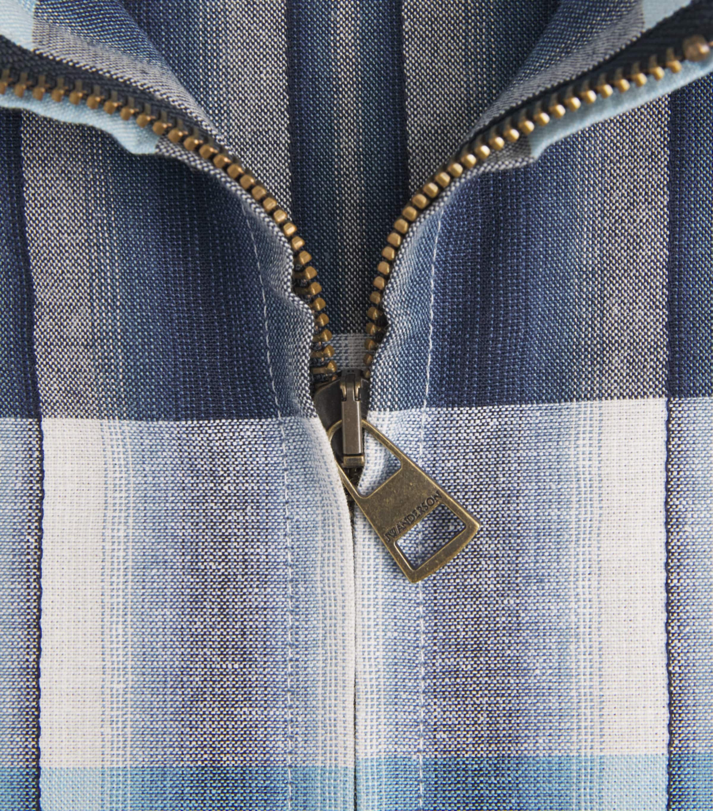 JW Anderson Mens Cotton Check Bomber Jacket Navy/blue Image 6