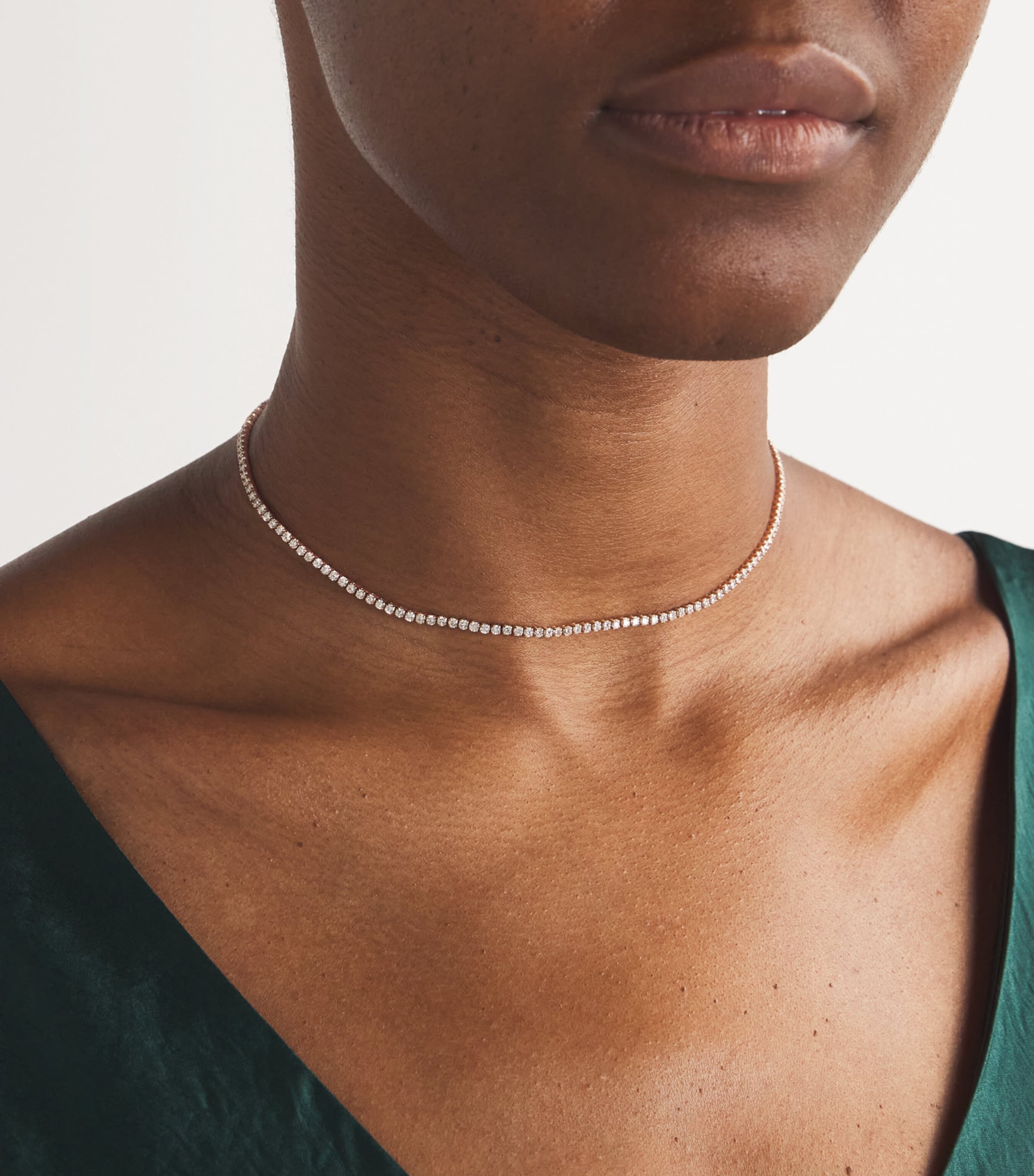 Rose Gold and Diamond Threads Tennis Choker ROSE GOLD Image 2