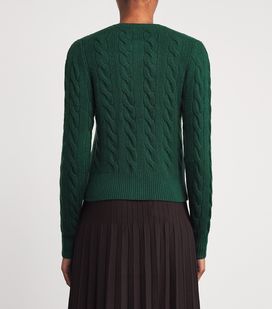 Wool-Cashmere Cable-Knit Cardigan CASTLETON GREEN Image 4