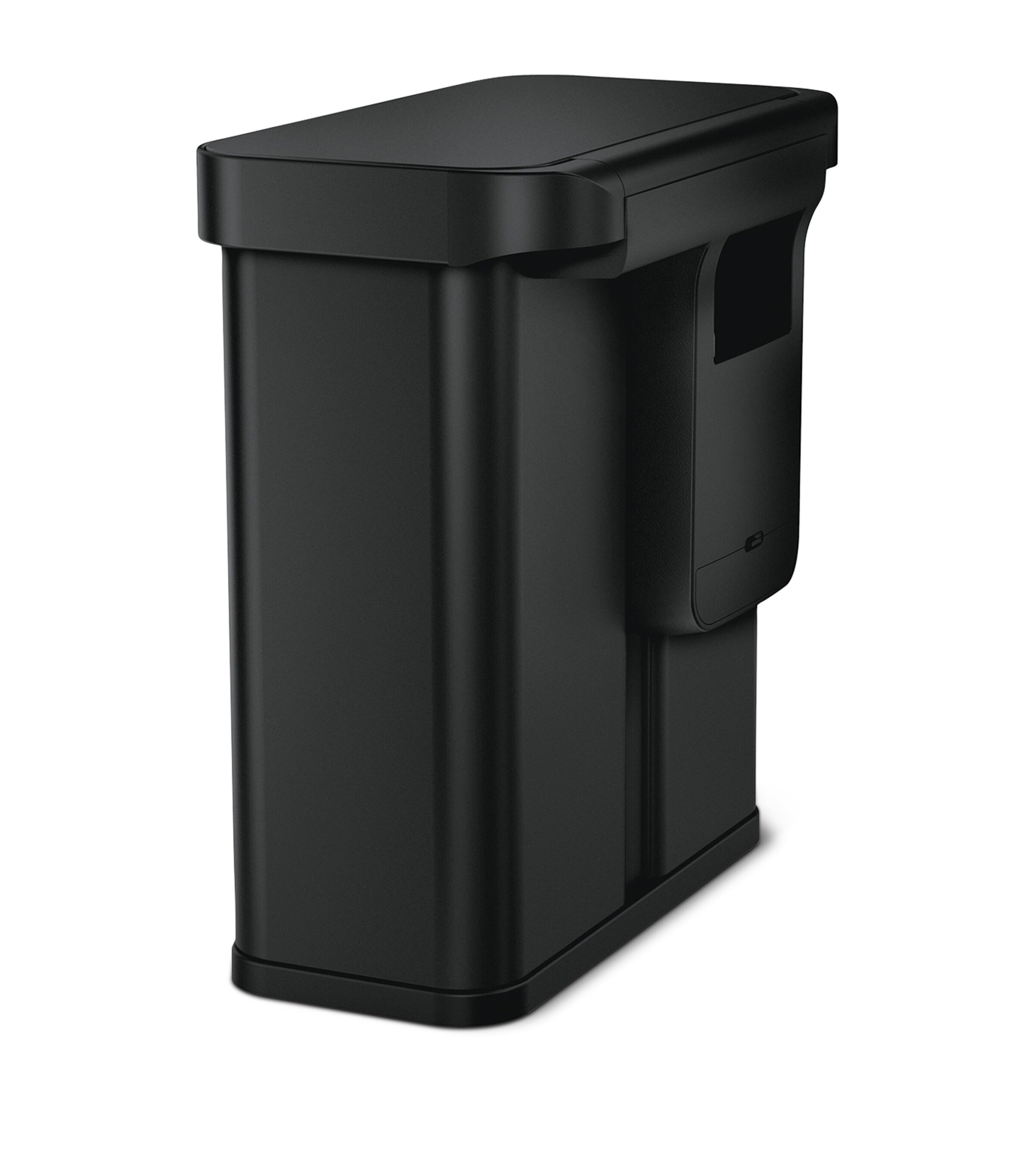 Rectangular Dual Compartment Sensor Bin (58L) BLACK Image 3