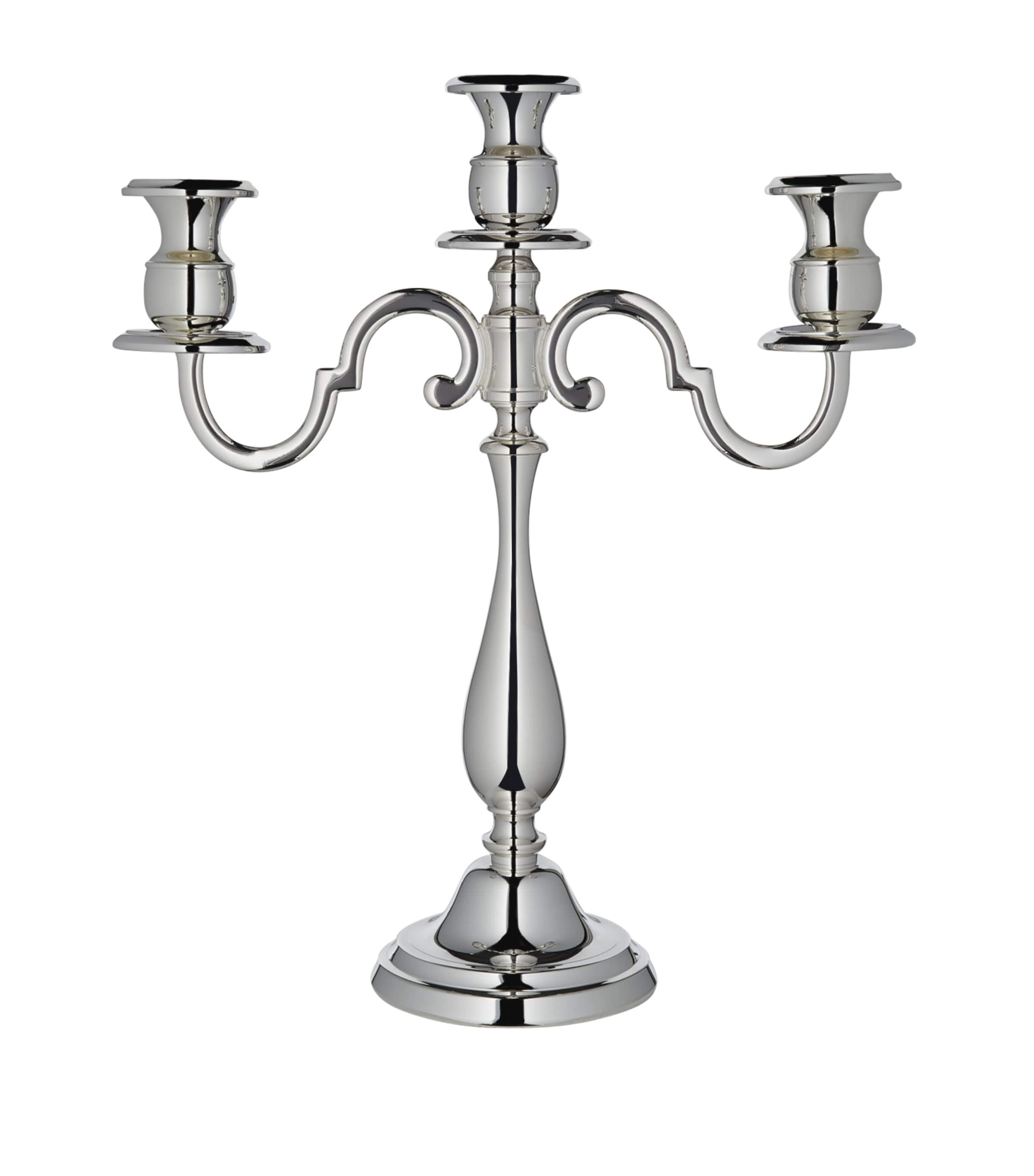 Greggio Three-arm Candelabra In Silver