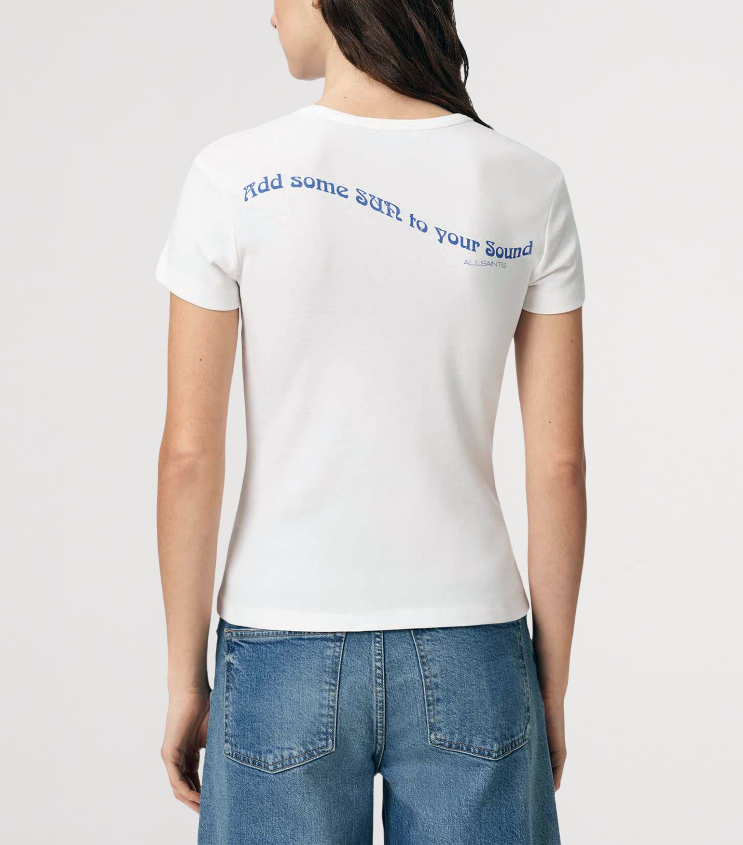 AllSaints Womens Organic Cotton Stevie T-Shirt Chalk White Image 4