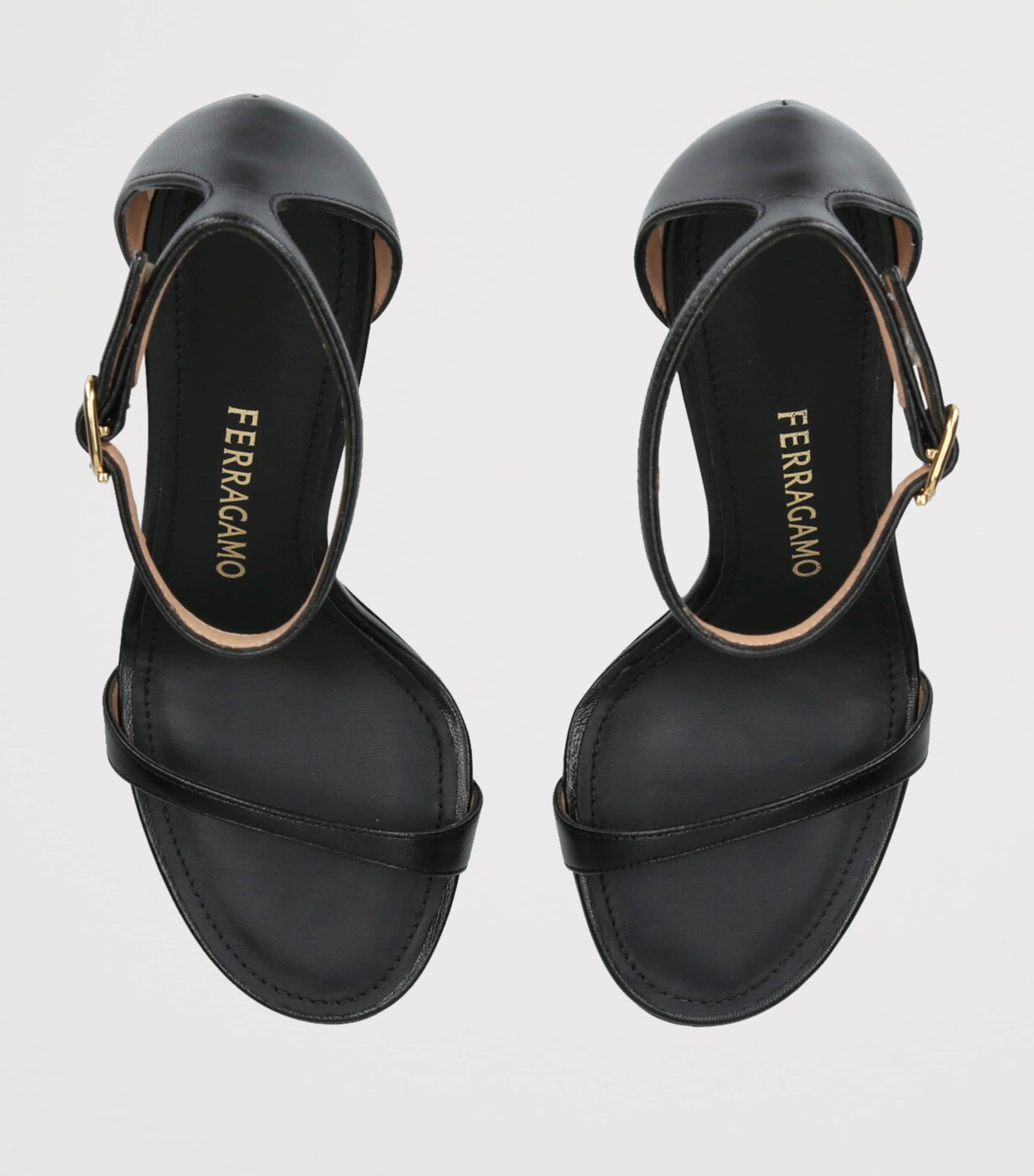 Salvatore Ferragamo Leather Milly Heeled Sandals 95 Black Image 4