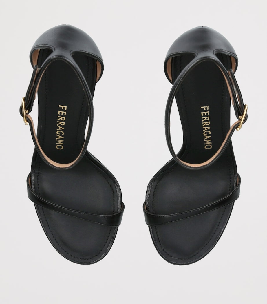 Salvatore Ferragamo Leather Milly Heeled Sandals 95 Black Image 4