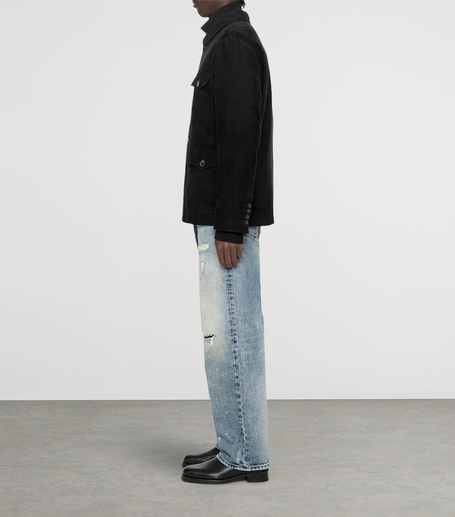 AllSaints Mens Courduroy Eden Jacket Black Image 8