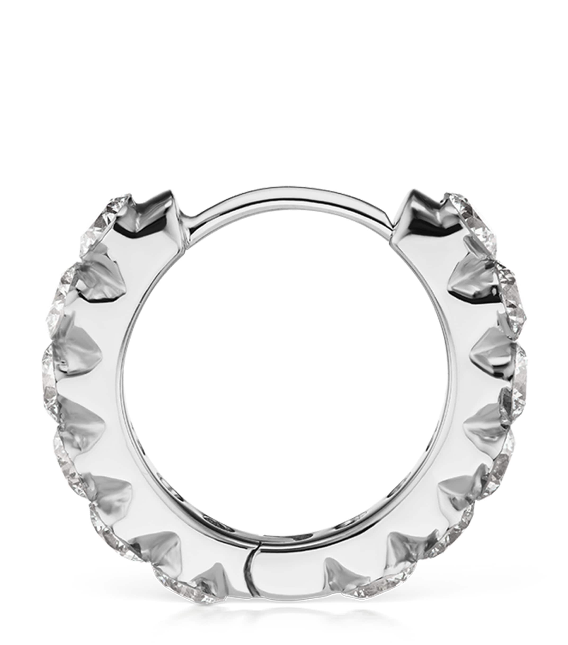 Maria Tash White Gold Invisible Set Large Diamond Eternity Hoop Earring (9.5mm) White Gold Image 2