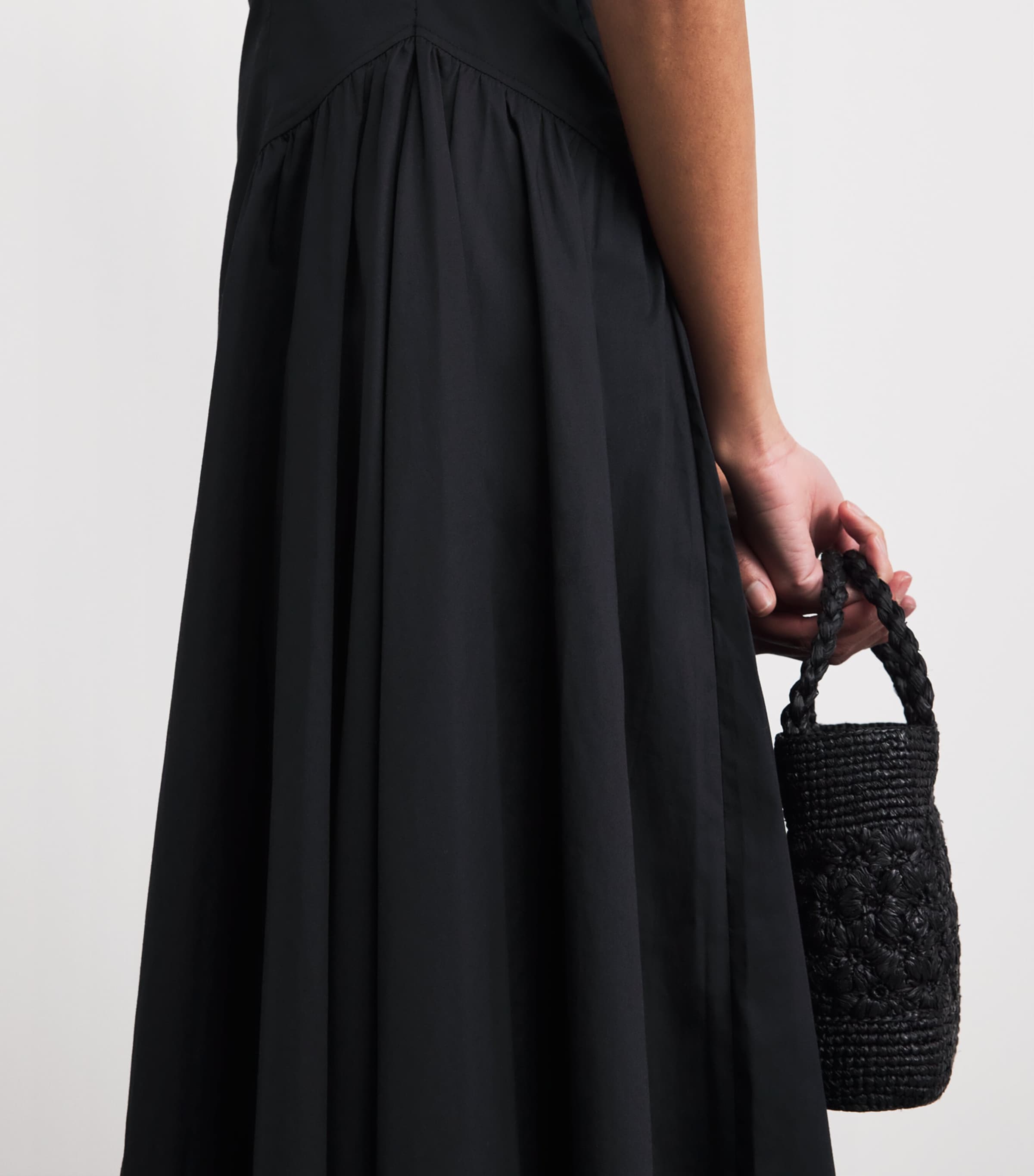 STAUD Womens Cotton-Blend Gwen Midi Dress Blk Black Image 5