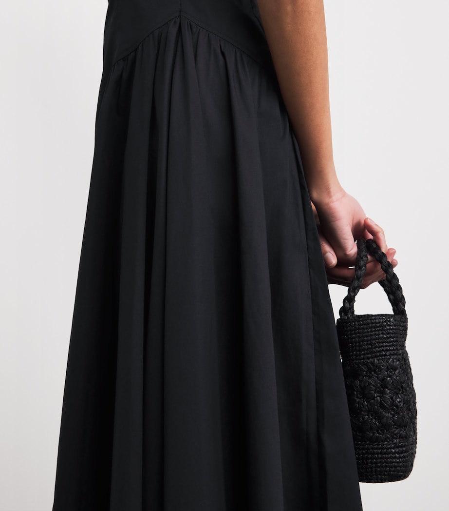 STAUD Womens Cotton-Blend Gwen Midi Dress Blk Black Image 5