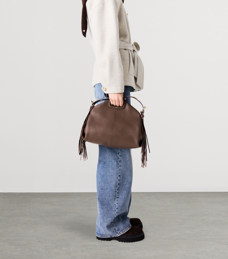 Maje Leather Miss M Shoulder Bag Brown Image 6