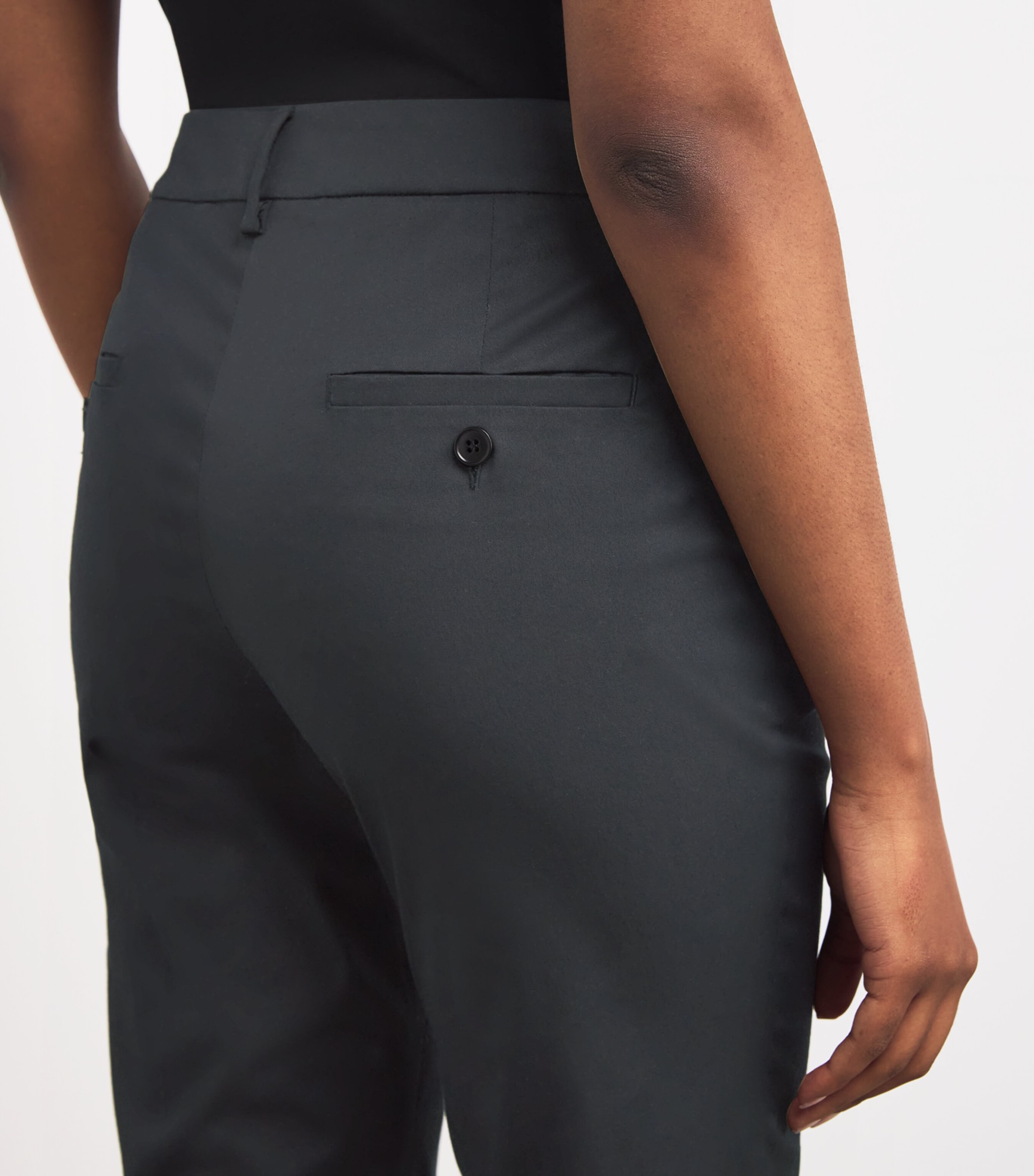 Stretch-Cotton Cigarette Trousers BLACK Image 6