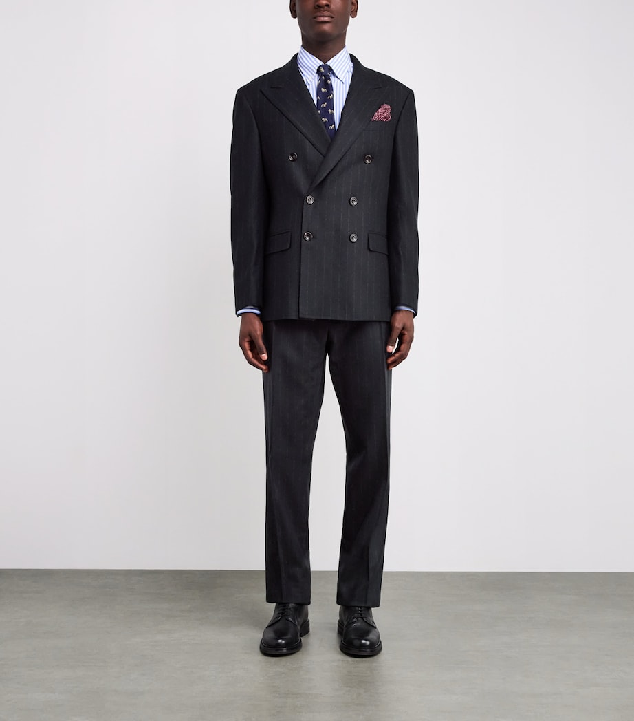 Wool Chalk-Stripe 2-Piece Suit BLUE Image 3