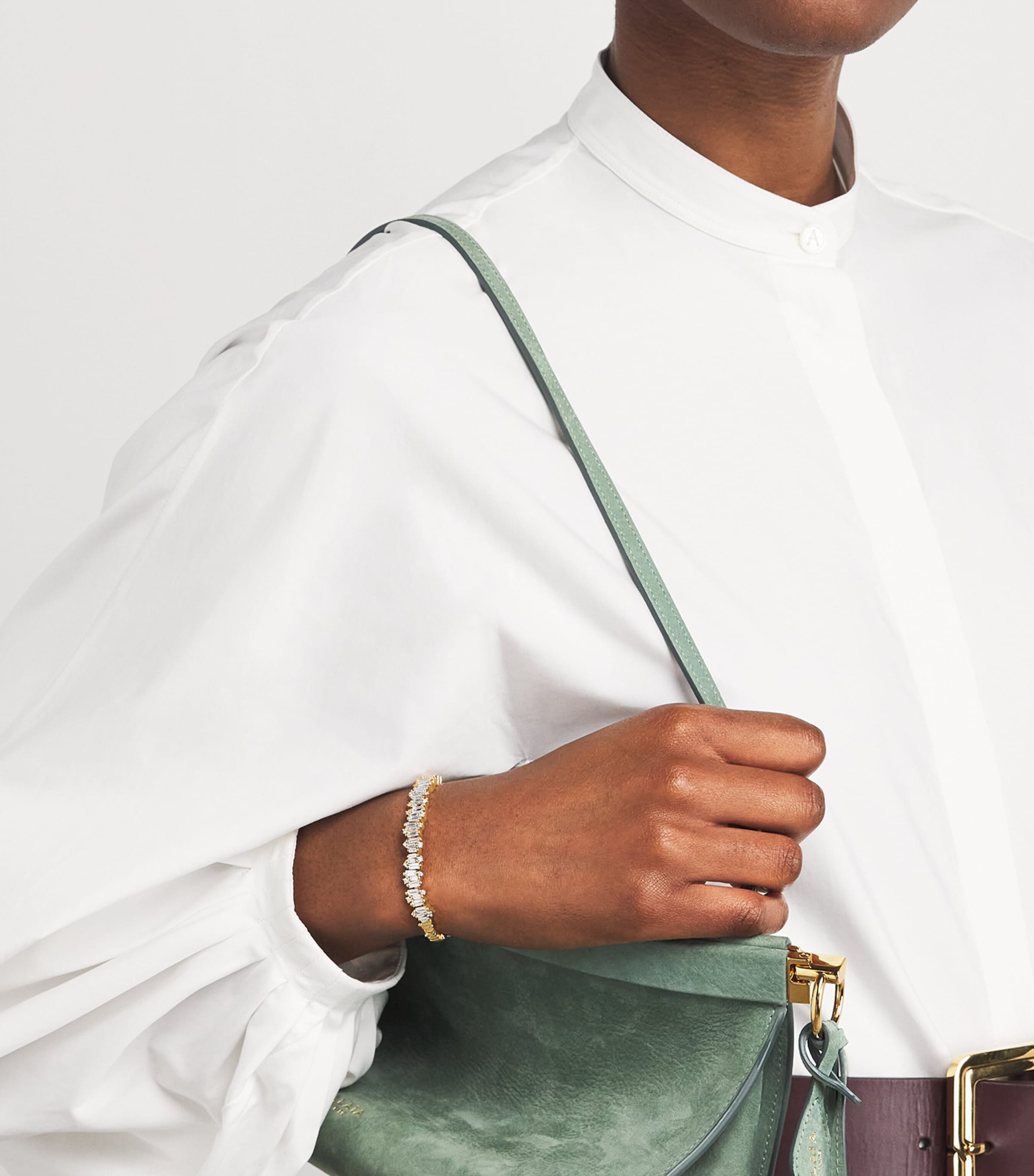 Small Yellow Gold and Diamond Shimmer Audrey Bangle 18K YG/WD Image 2