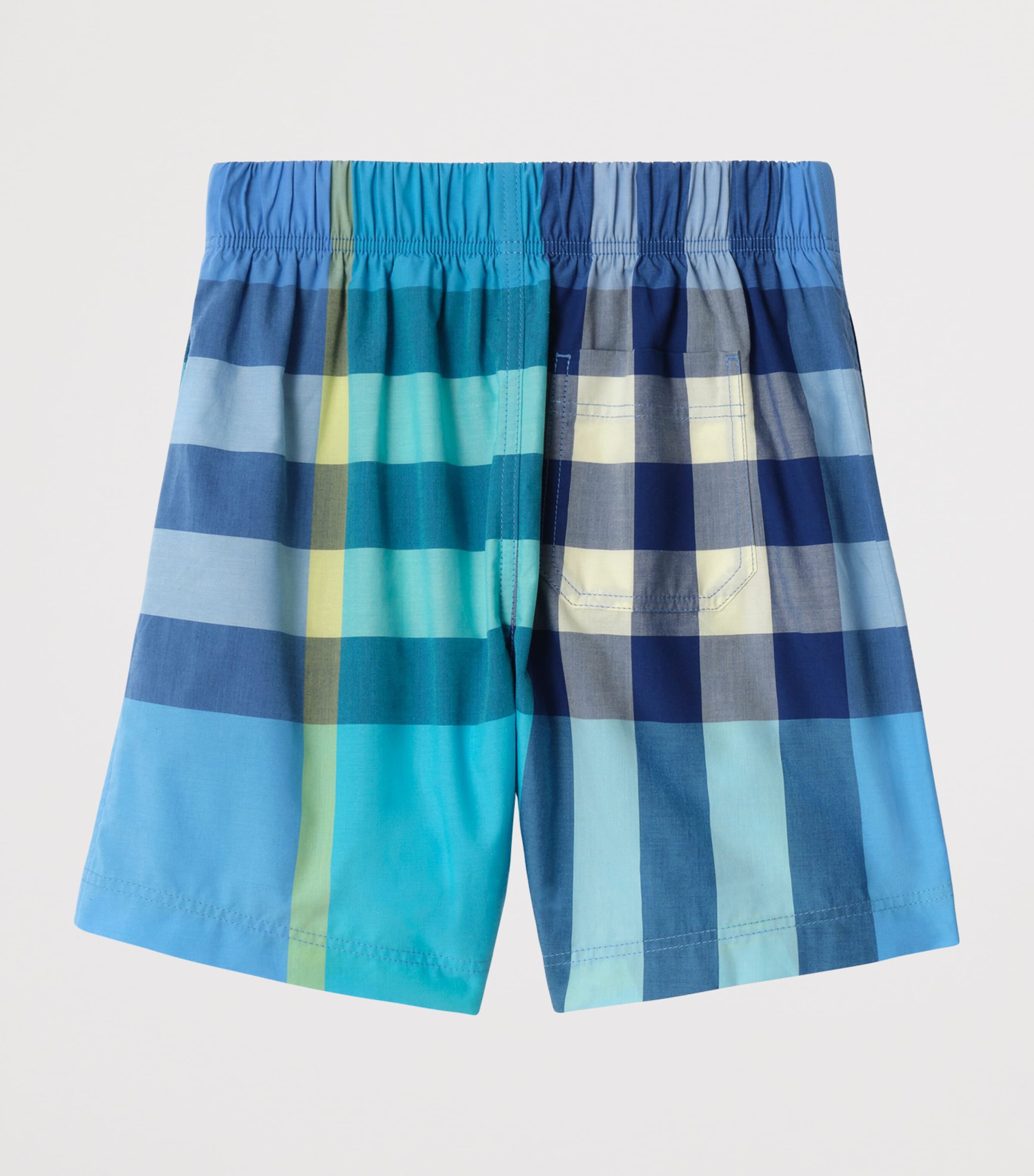 Burberry Kids Cotton Check Shorts (3-12 Years) Bright Turquoise Chk Image 2