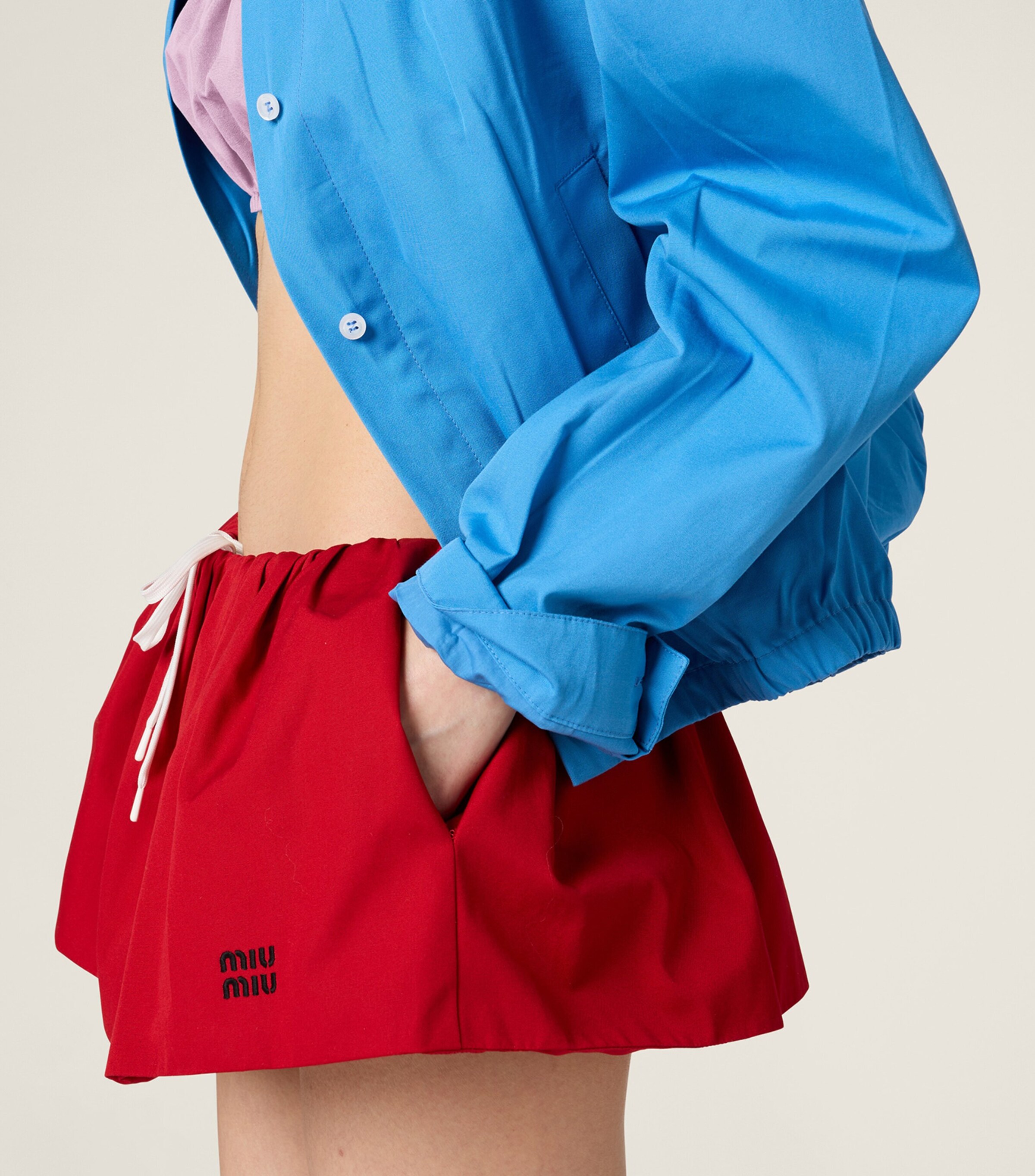 ミニスカート MIU MIU COTTON MINI SKIRT Miu Miu Cotton Crochet Pelle Mini Skirt - Bergdorf Goodman