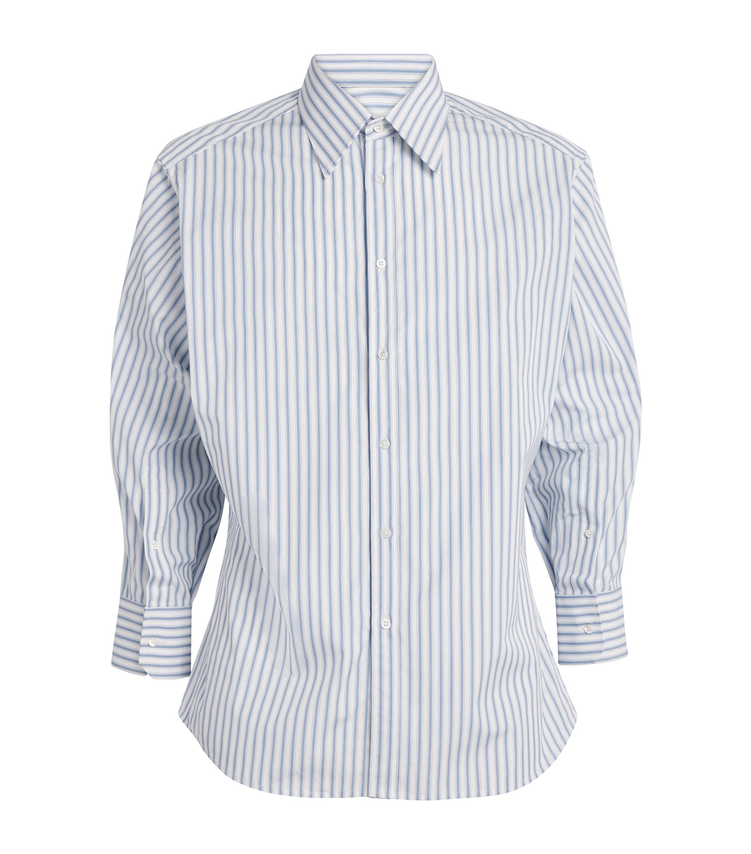 Cotton Stripe Shirt 001F/WHITE/GREY Image 1