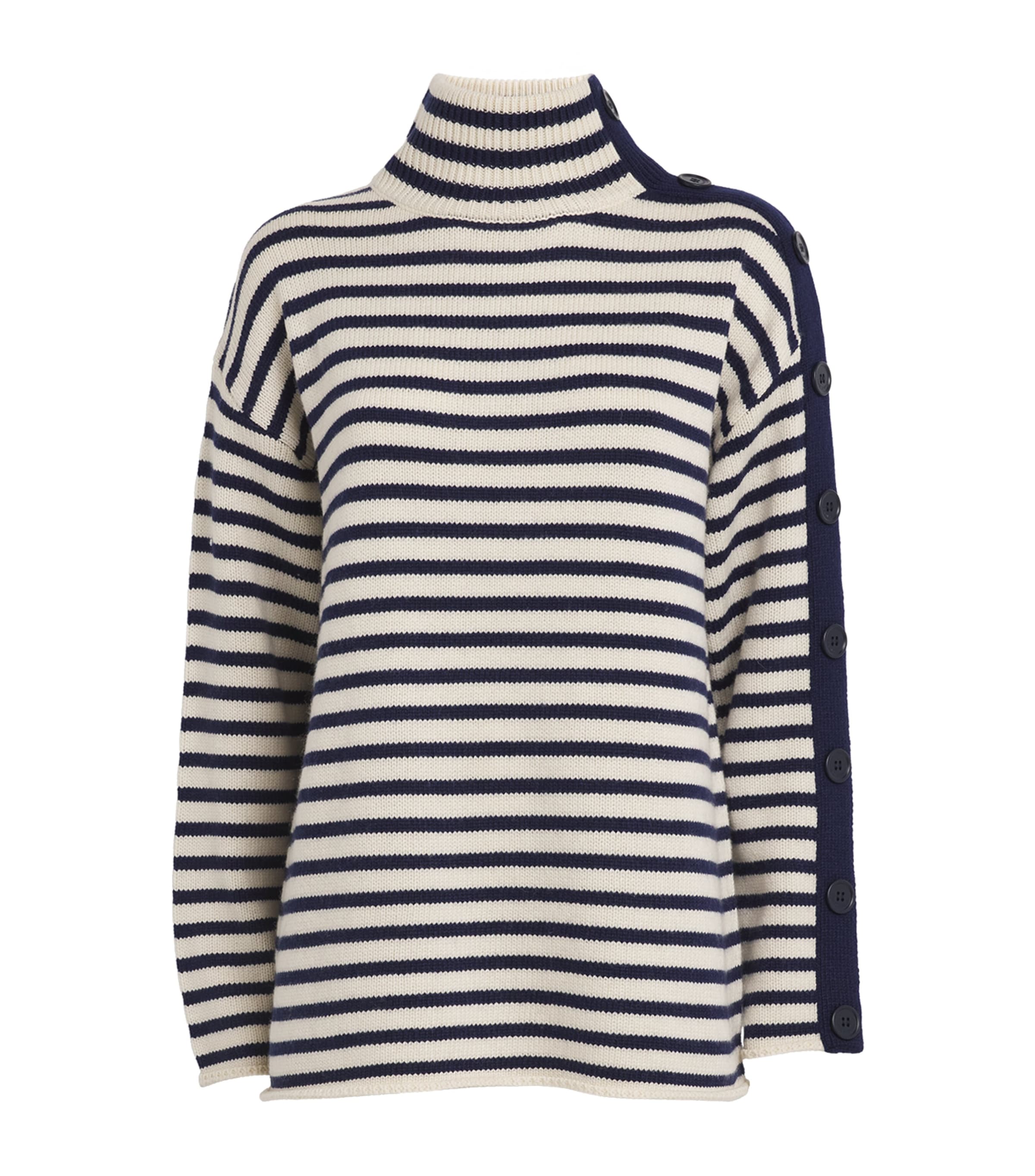 Claudie Pierlot Wool-blend Striped Rollneck Sweater In Multi