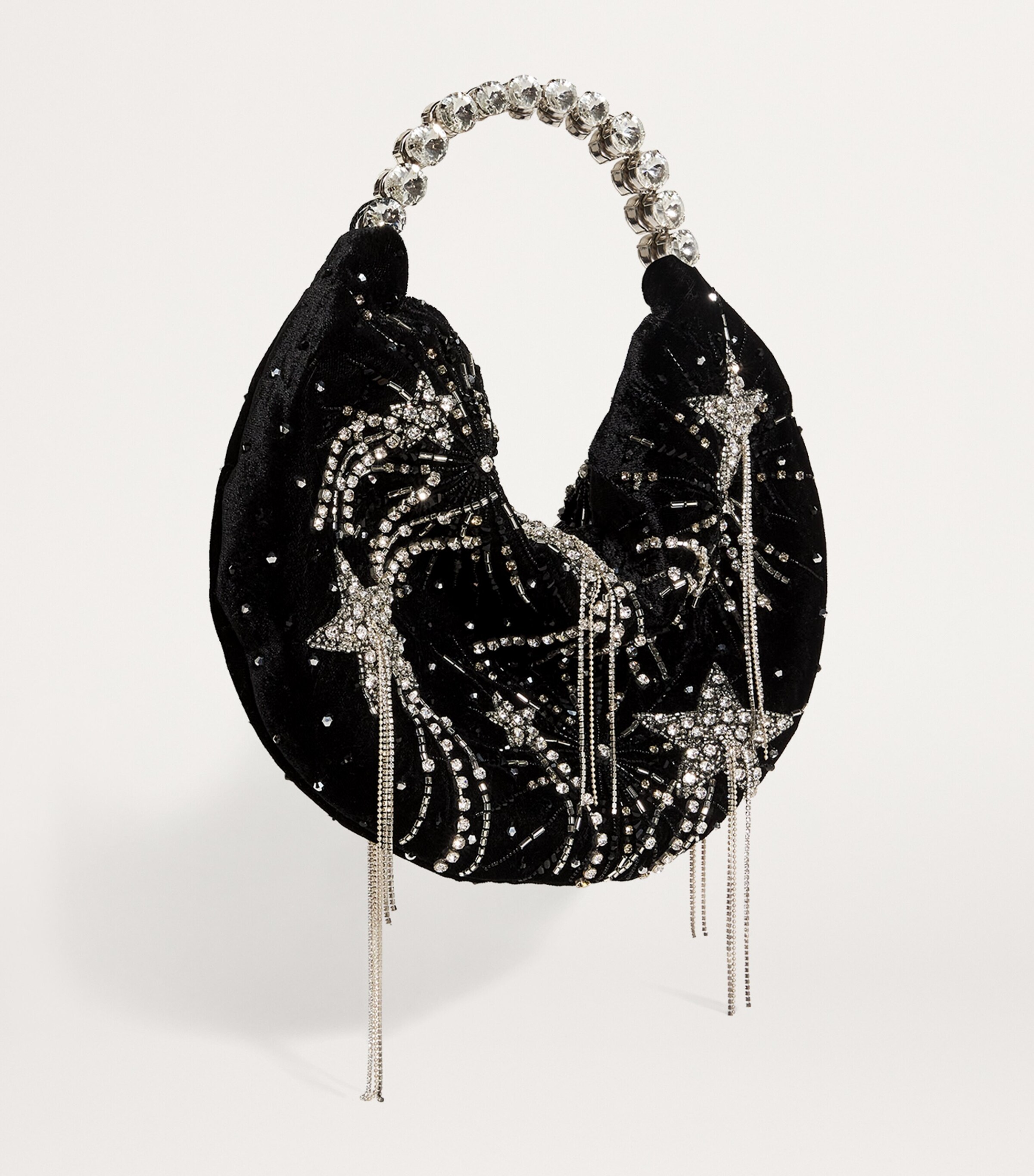 L'Alingi Mini Velvet Jewelled Clutch Bag Midnight Image 3