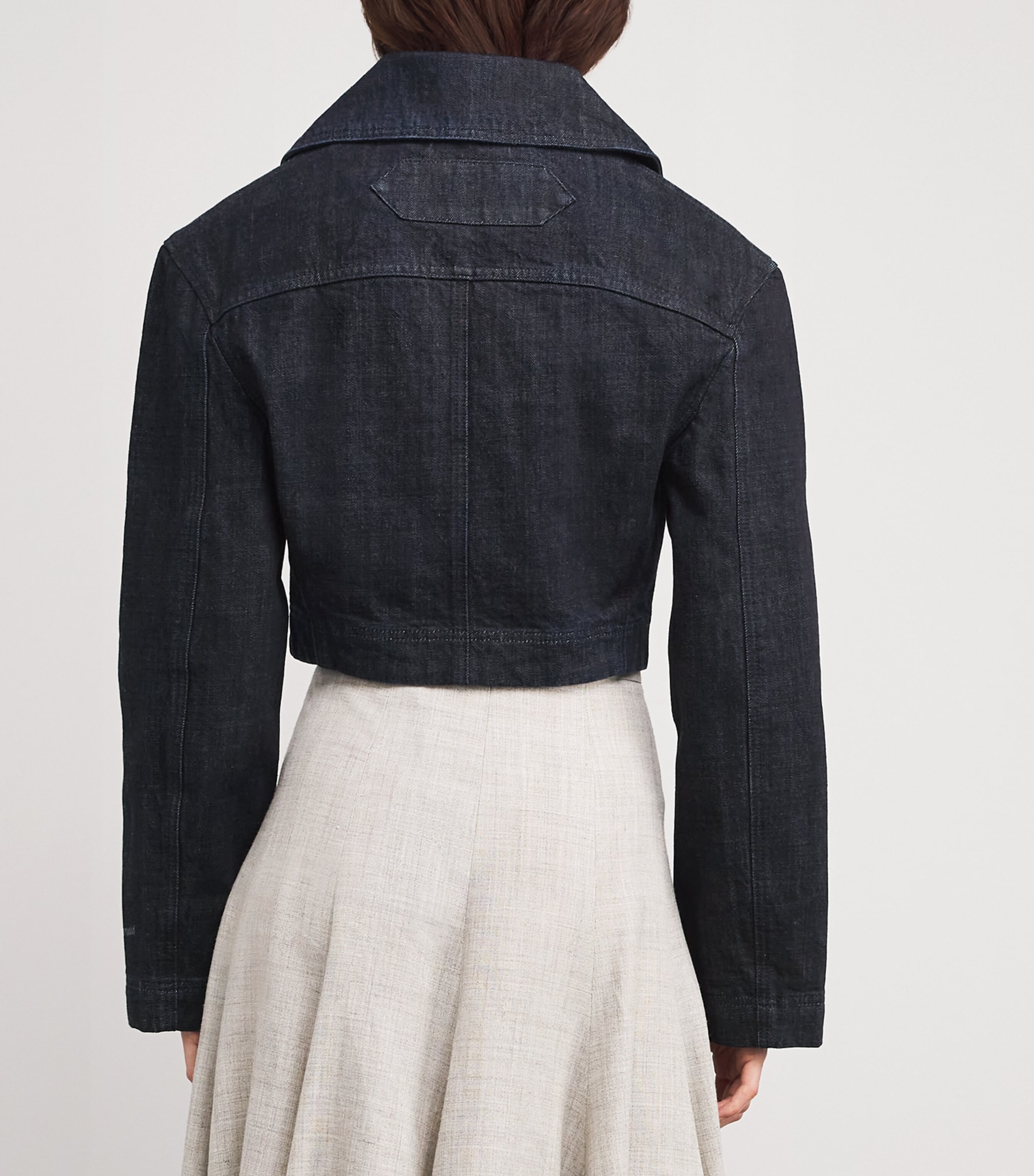 Cropped Denim Jacket 390 DARK NAVY Image 4