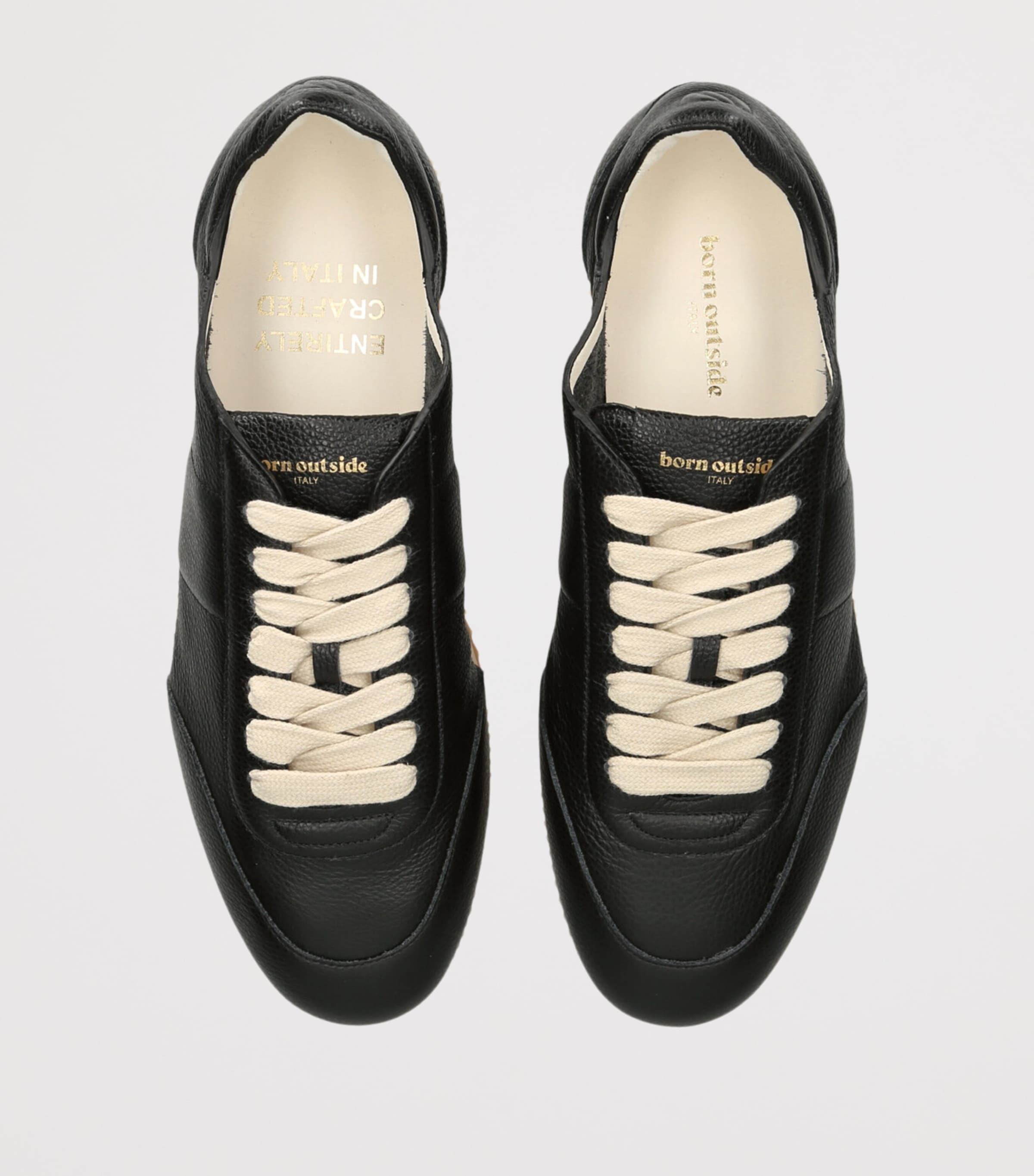 Born Outside Leather Tempo Sneakers Black Image 3