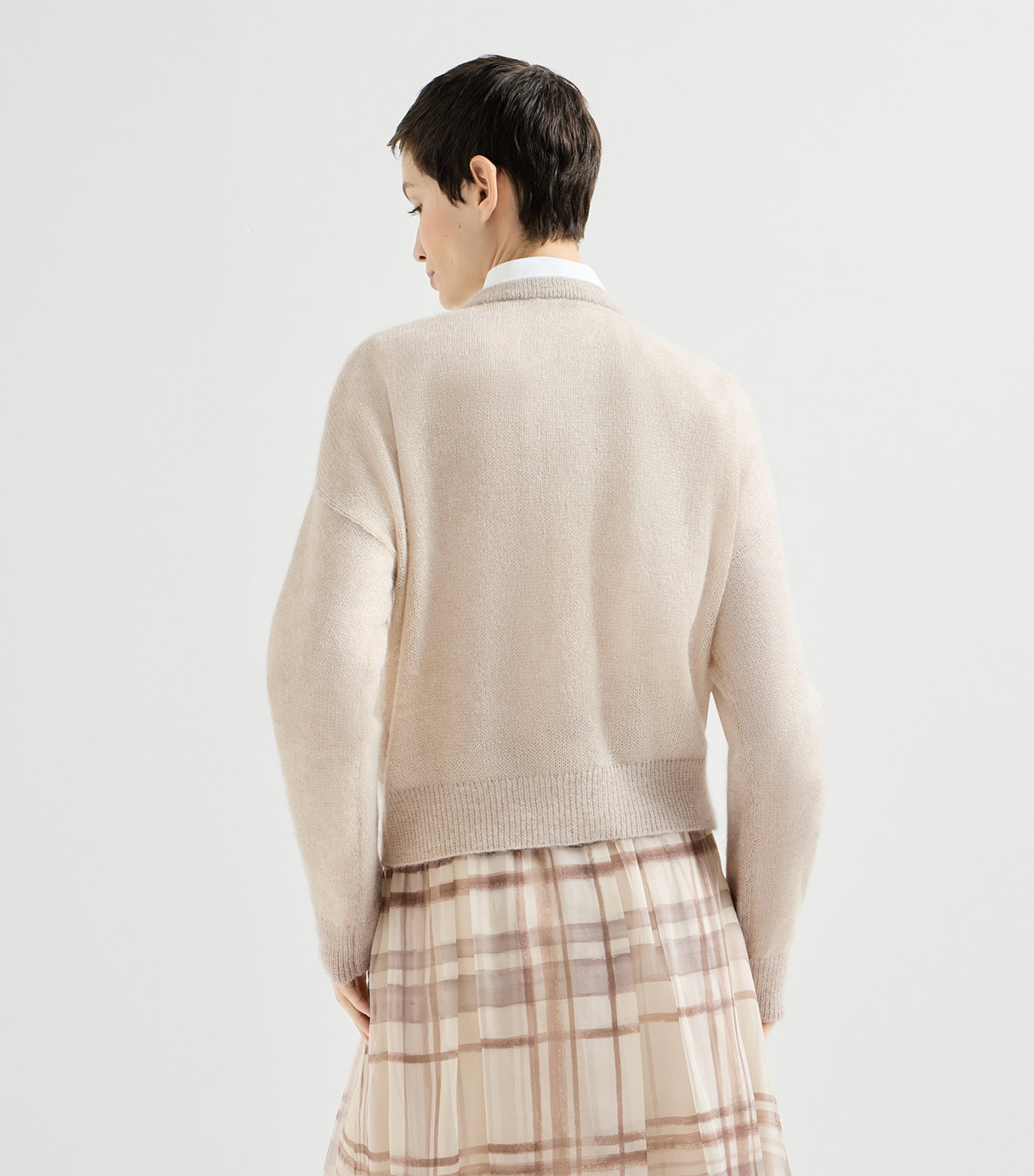Brunello Cucinelli Womens Mohair-Blend Monili Cardigan Avorio Image 5