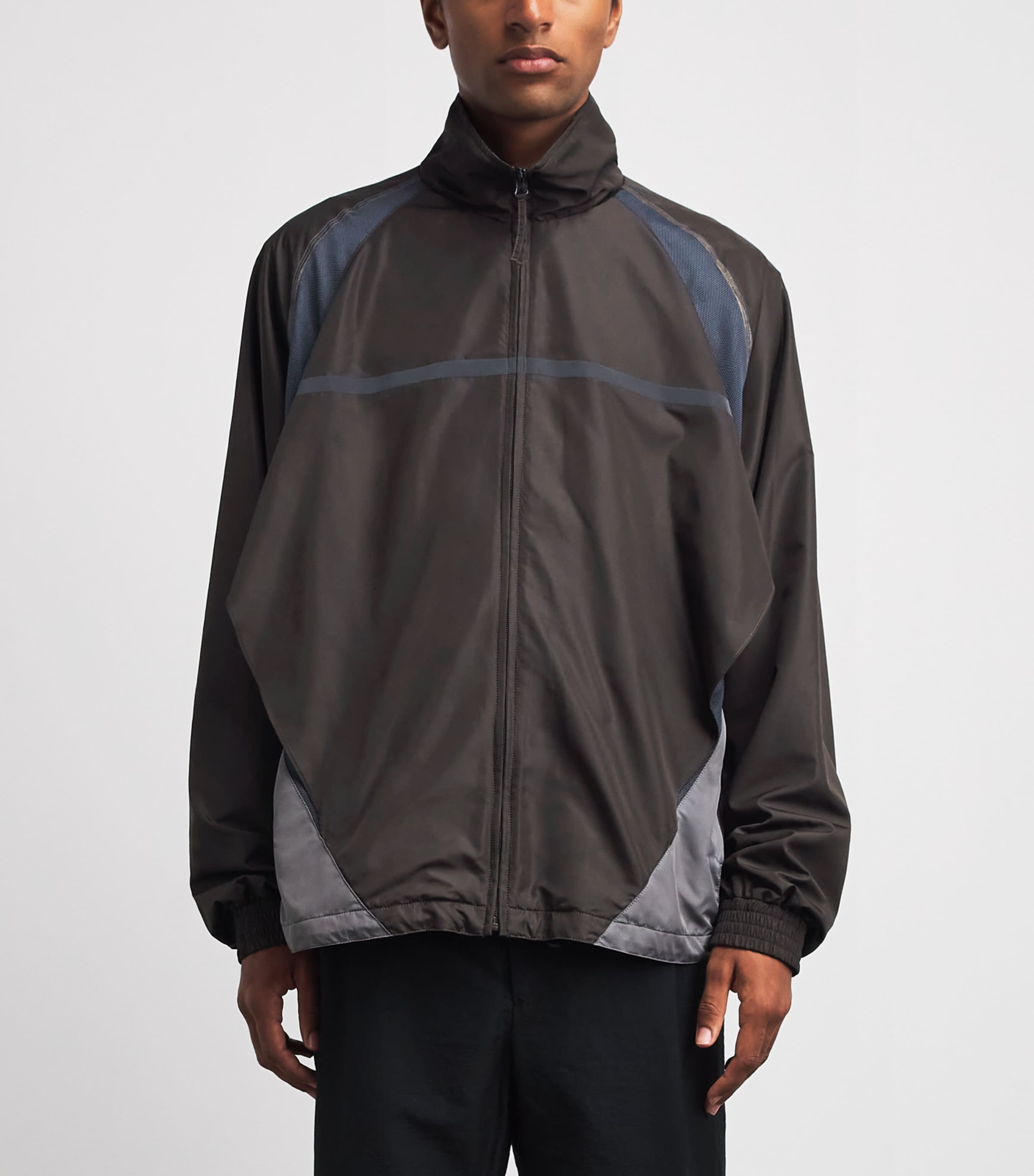 Maison Margiela Mens Contrast Panel Track jacket Dark Brown Image 4