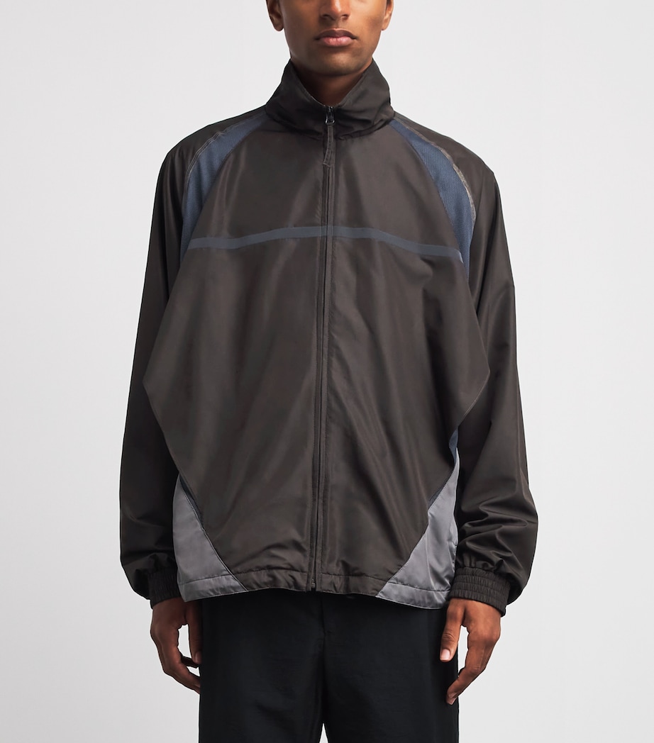 Maison Margiela Mens Contrast Panel Track jacket Dark Brown Image 4
