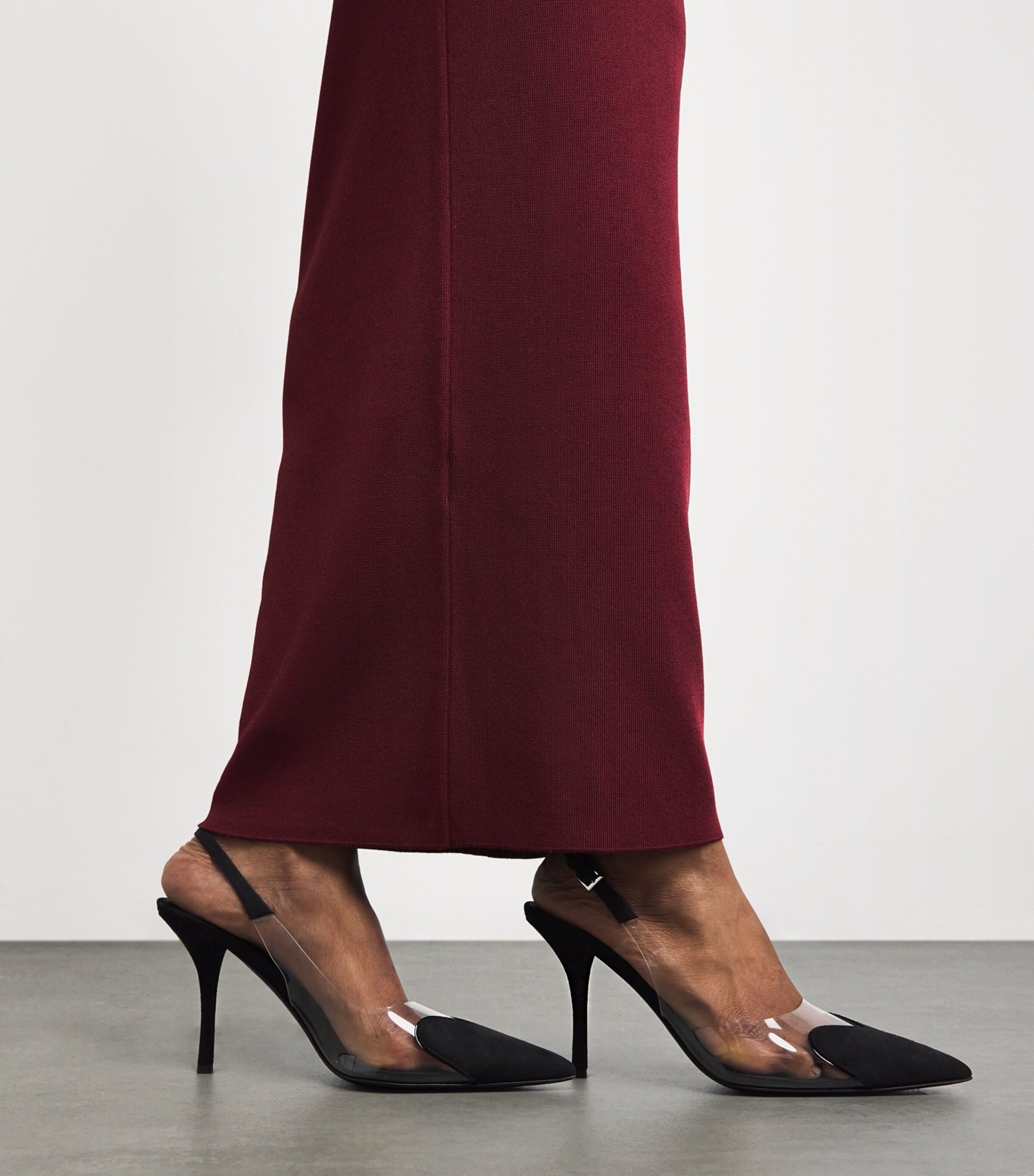 Suede Coeur Slingback Pumps 90 BLACK Image 2