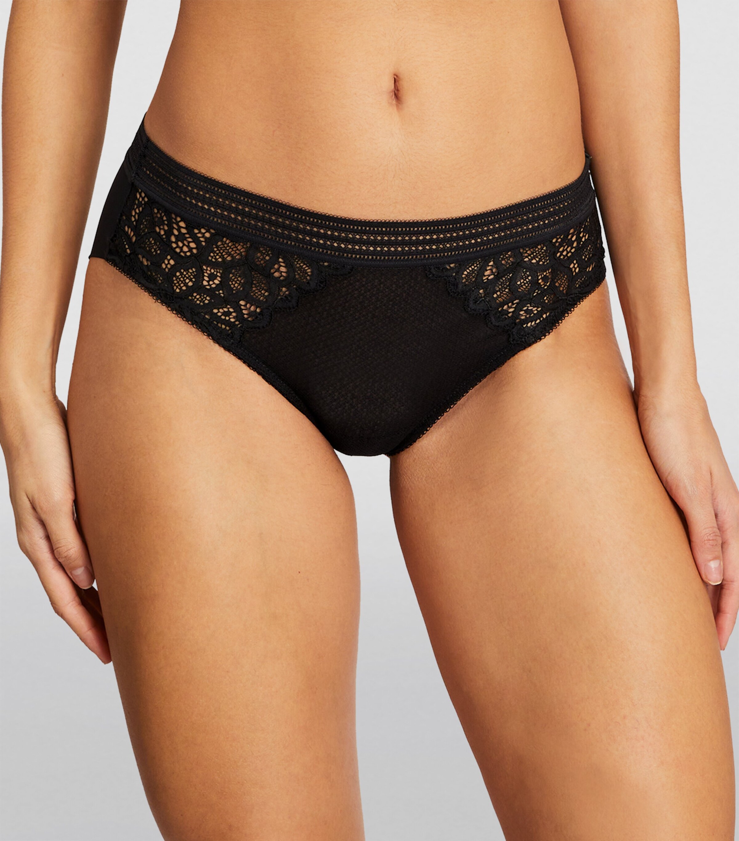 Lace-Trim Raffine Briefs BLACK (BLK) Image 2