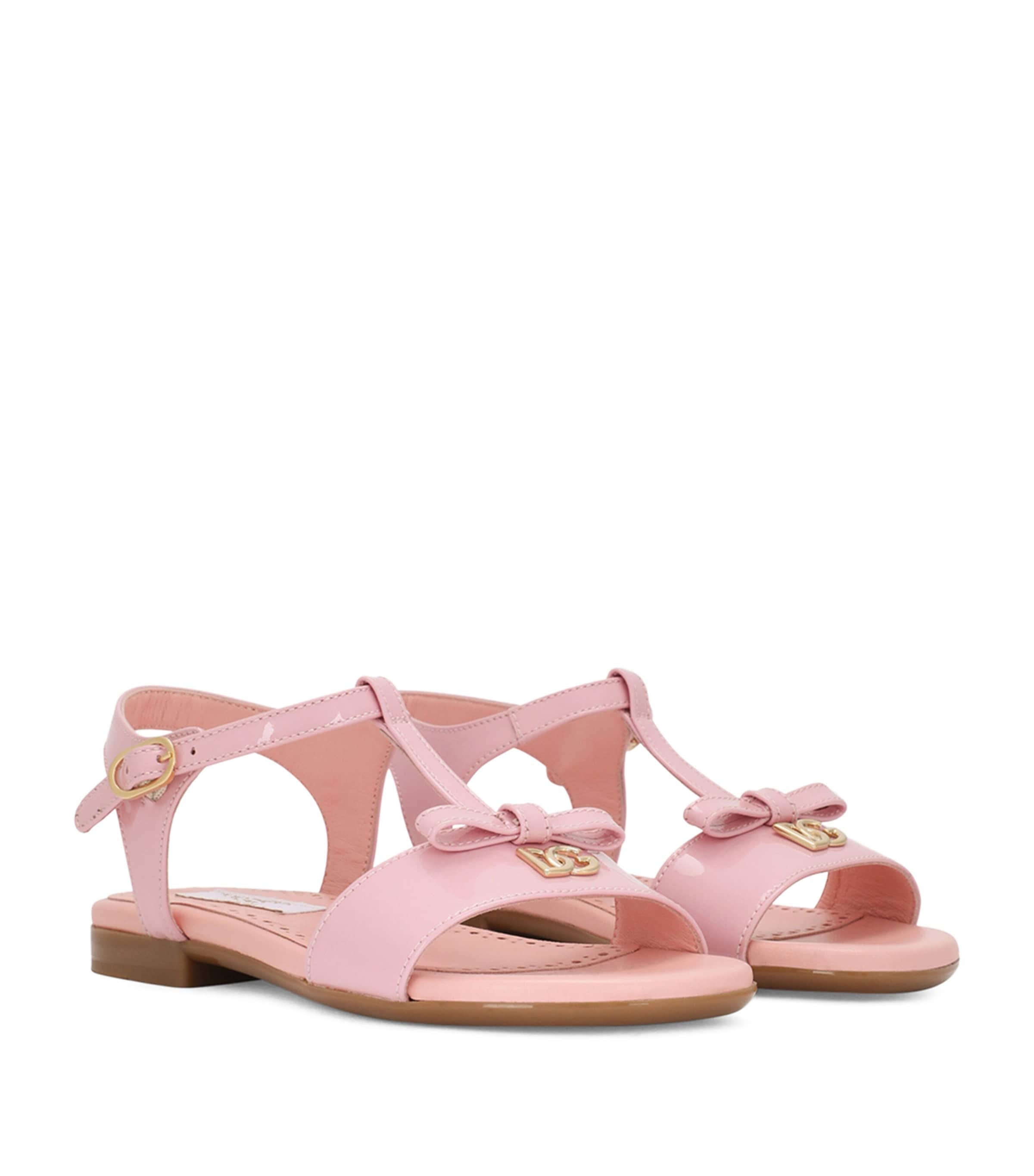Leather DG Logo Sandals 80416-PINK 1 Image 4