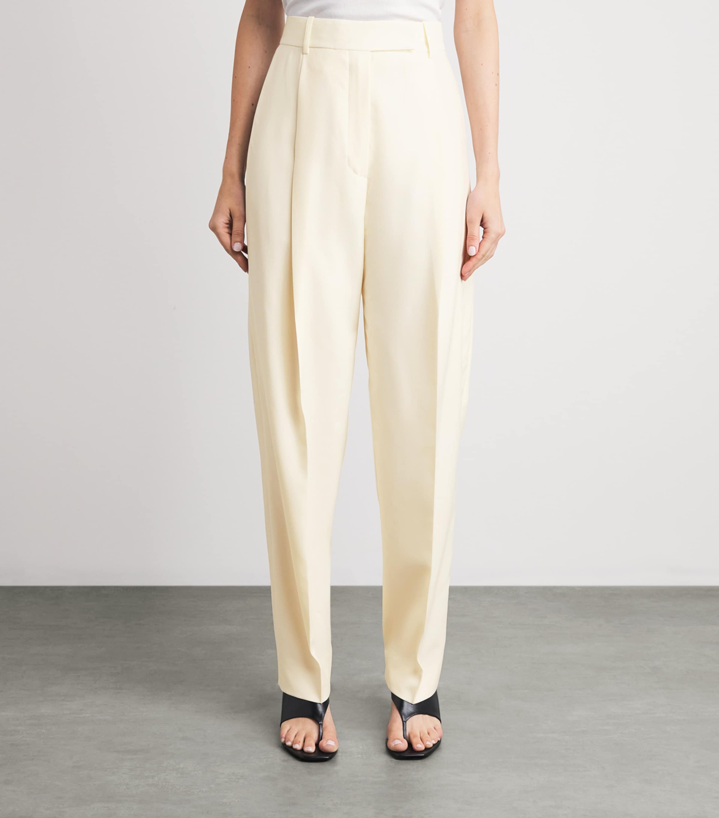Róhe Womens Virgin Wool Daria Trousers Off White Image 4