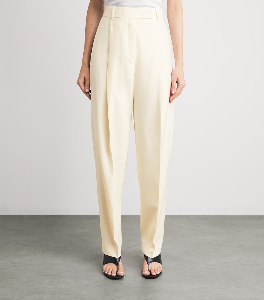 Róhe Womens Virgin Wool Daria Trousers Off White Image 4