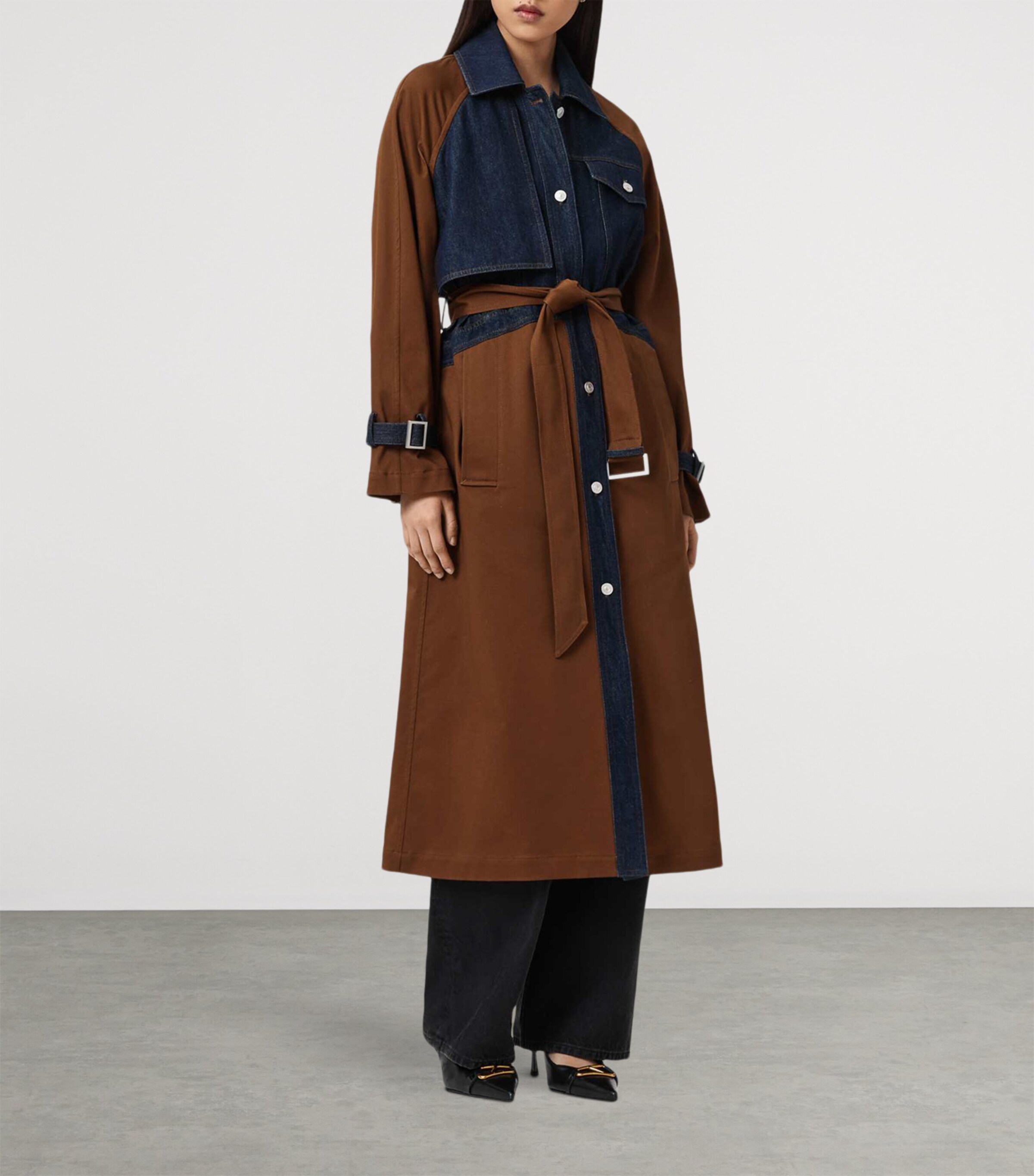 Panelled Dayly Trench Coat COGNAC BROWN Image 8