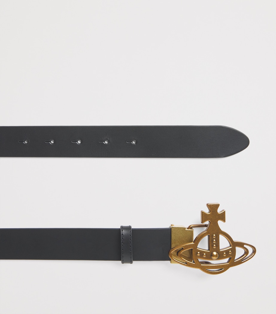 Vivienne Westwood Leather Orb Buckle Belt Black Image 4