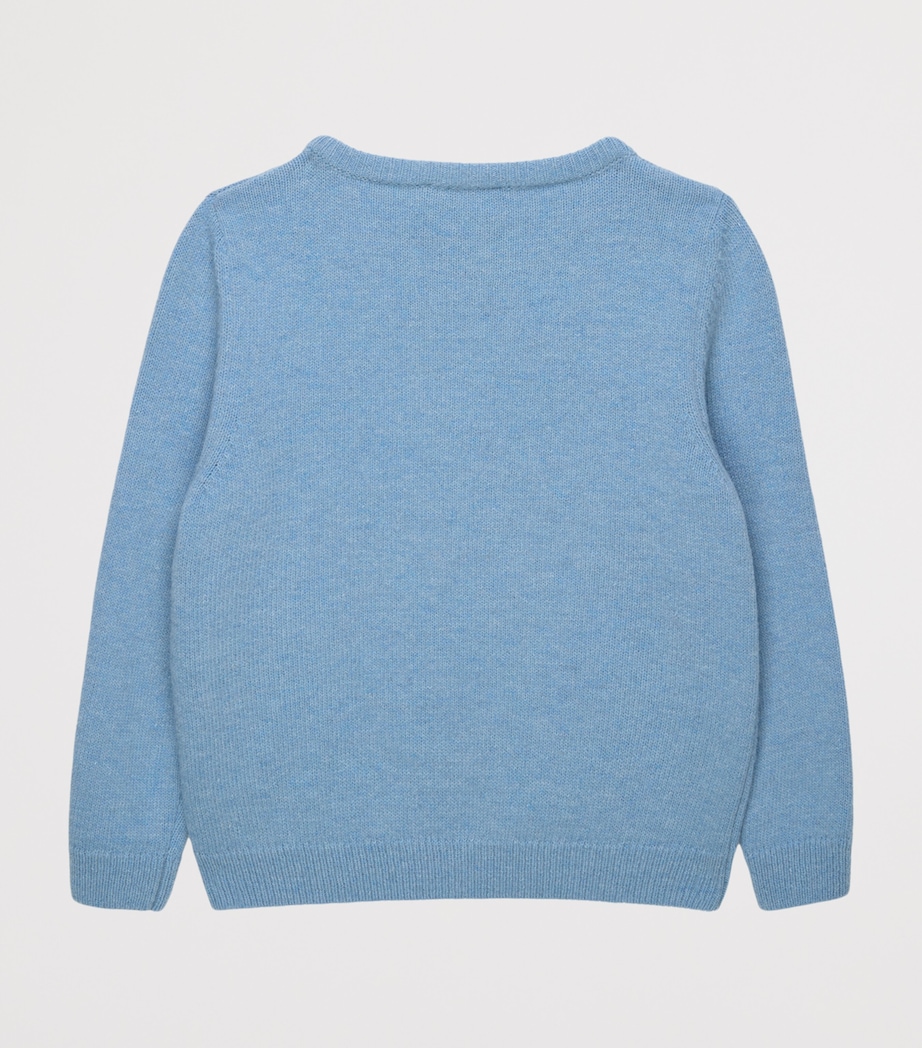 Trotters Wool-Blend Augustus Sweater (6-11 Years) Blue Image 2