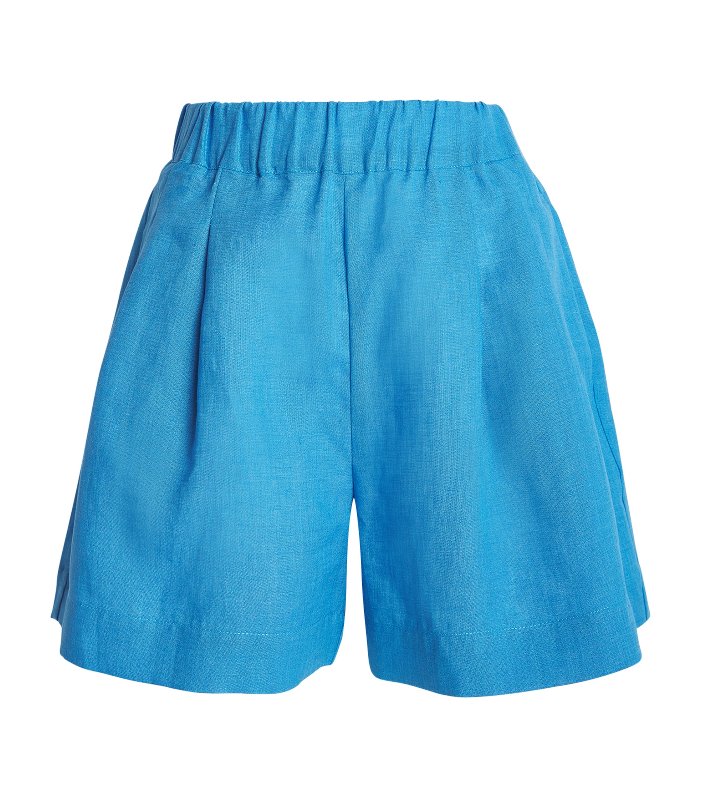 Shop Asceno Organic Linen Zurich Shorts In Blue