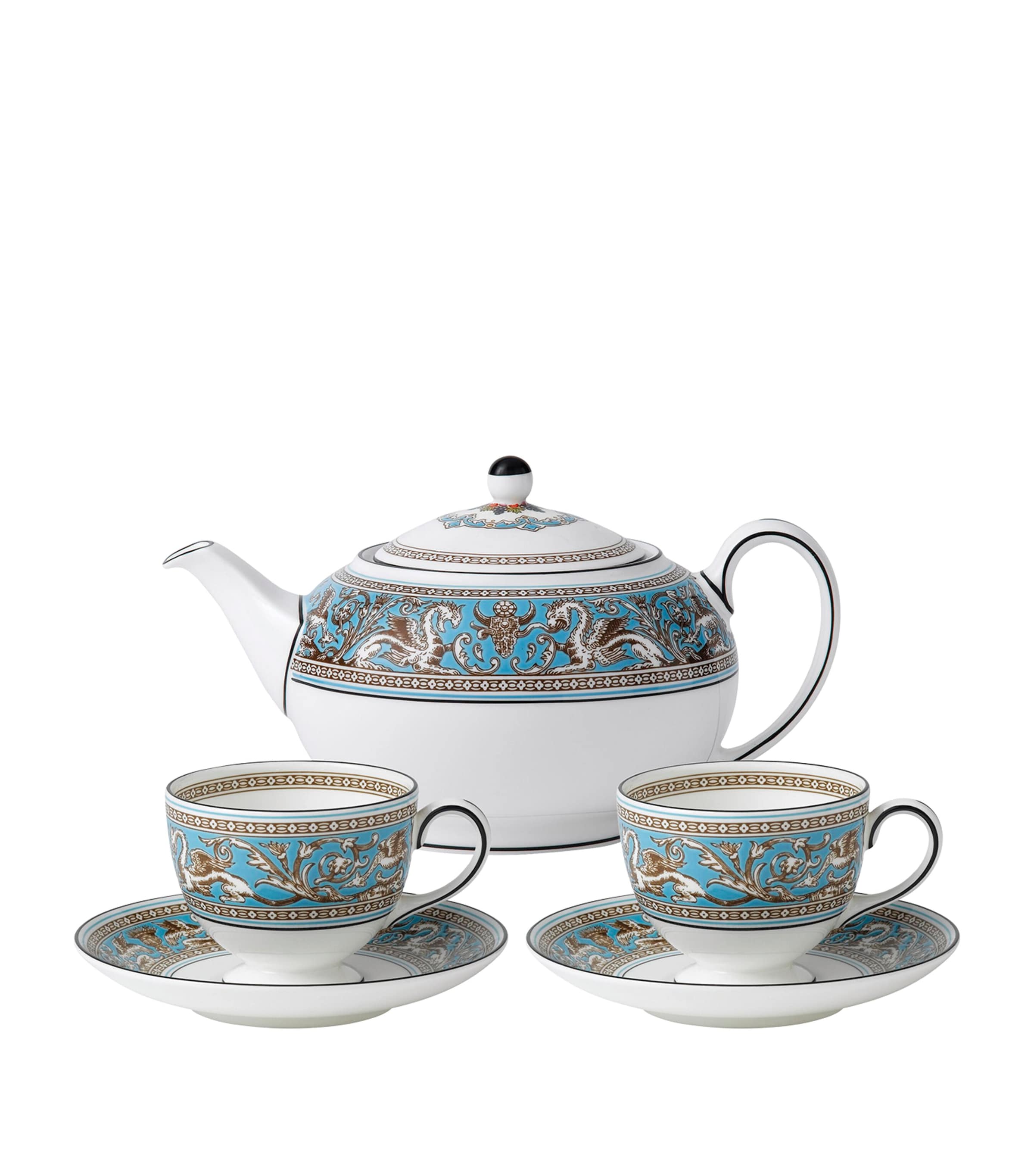 Wedgwood Florentine Turquoise Tea Set In Blue