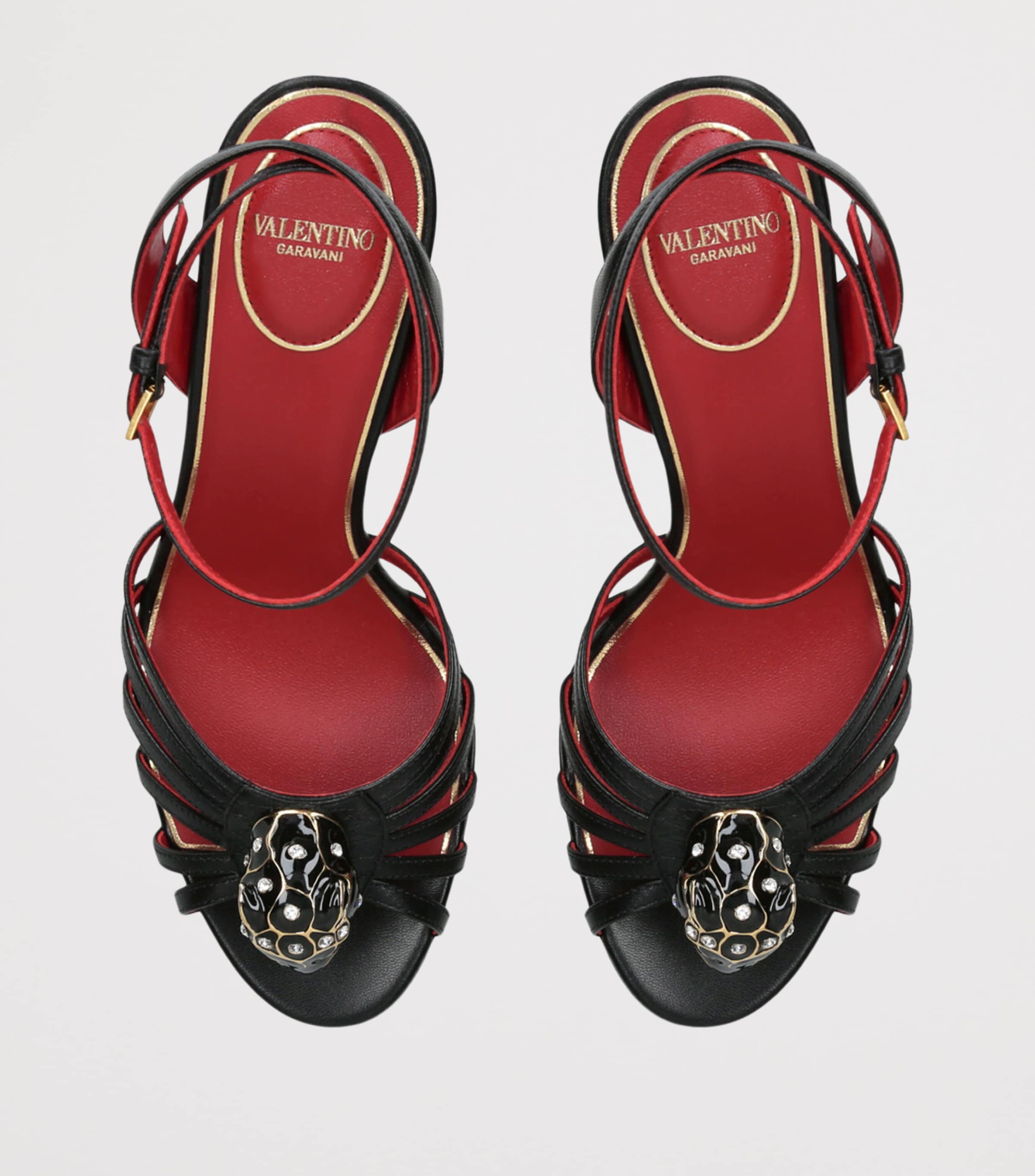 Valentino Garavani Leather Panthea Heeled Sandals 85 Black Image 4