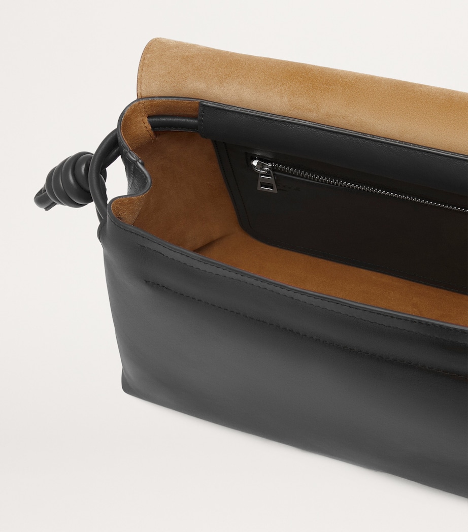 Leather Flamenco Satchel BLACK Image 7
