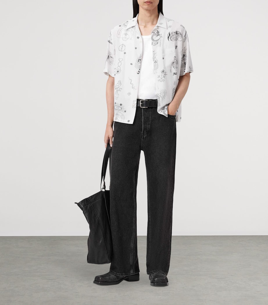 AllSaints Mens Printed Terra Shirt Ecru Image 5