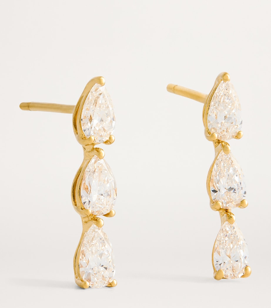 Yellow Gold and Diamond Dot Stud Earrings YELLOW GOLD Image 3