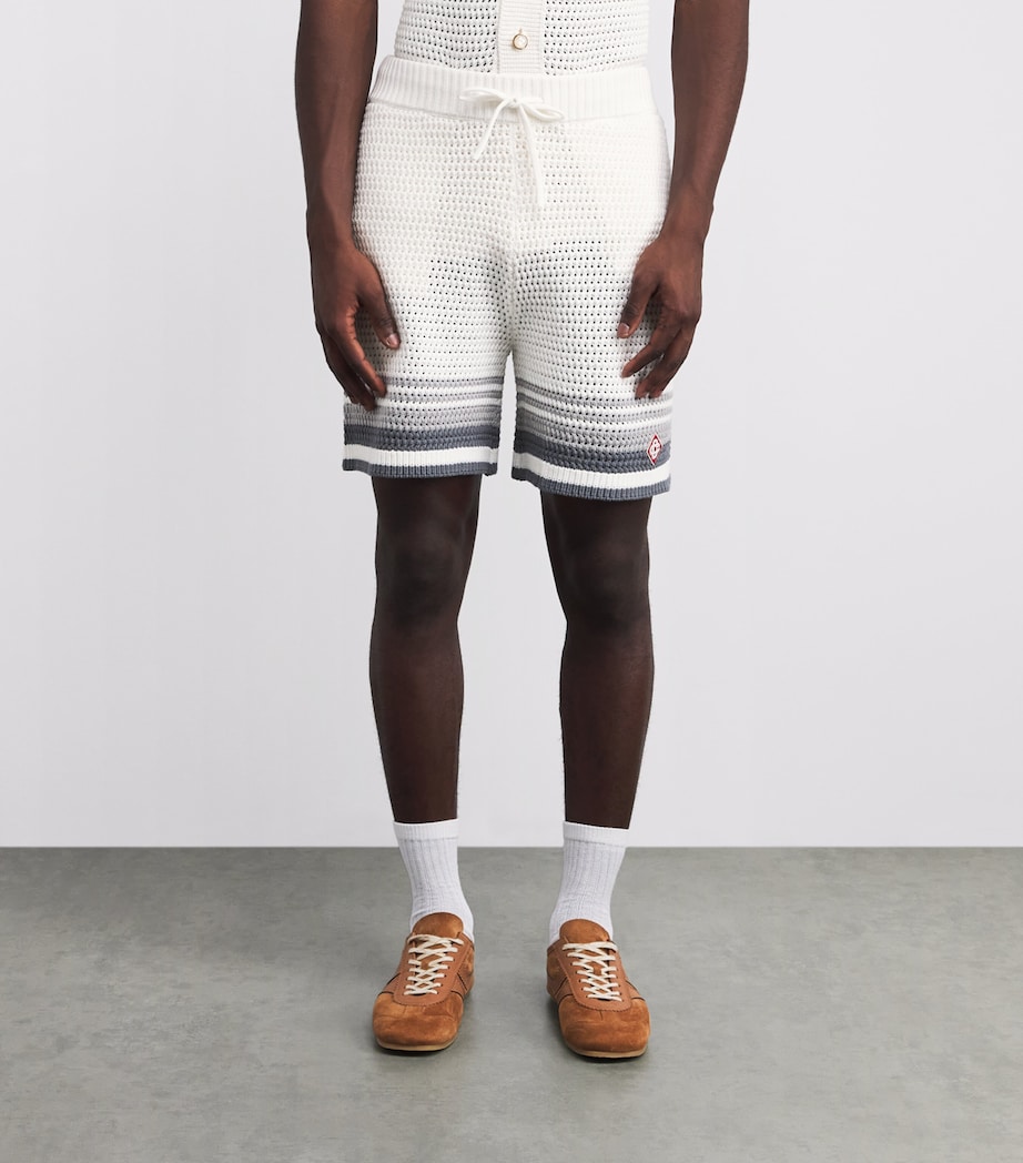 Crochet Tennis Shorts WHITE / GREY Image 3