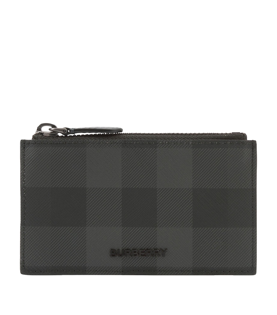 Check Zipped Card Holder CHARCOAL Image 1