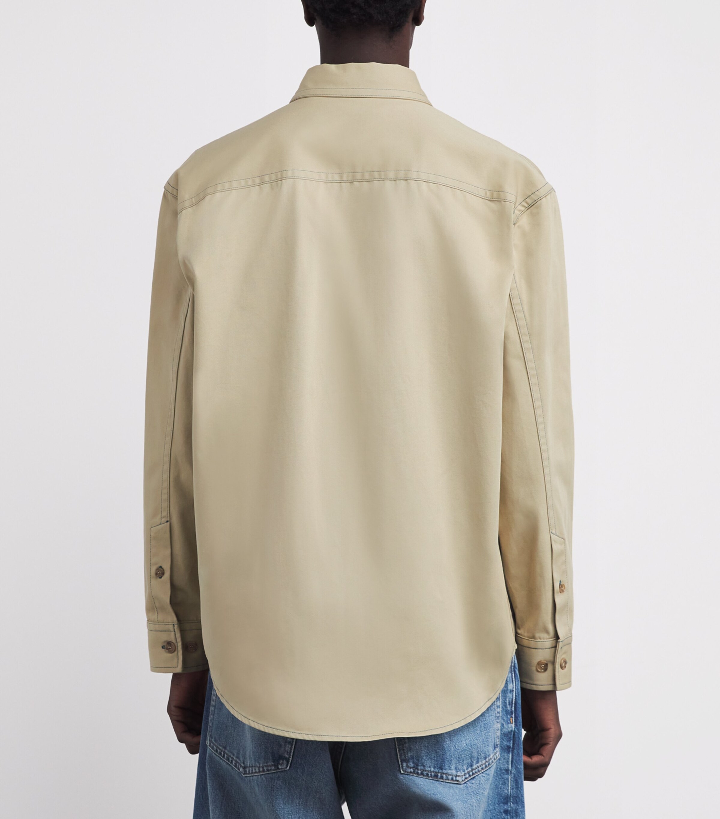Off-White Mens Cotton Twin-Pocket Overshirt Bison Crï¿½me Image 4