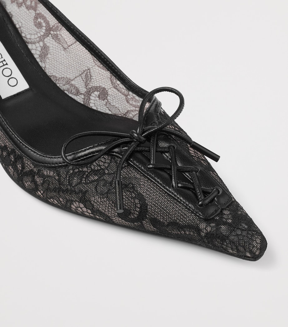 Jimmy Choo Womens Scarlett 50 Lace Pumps Black/black Image 5