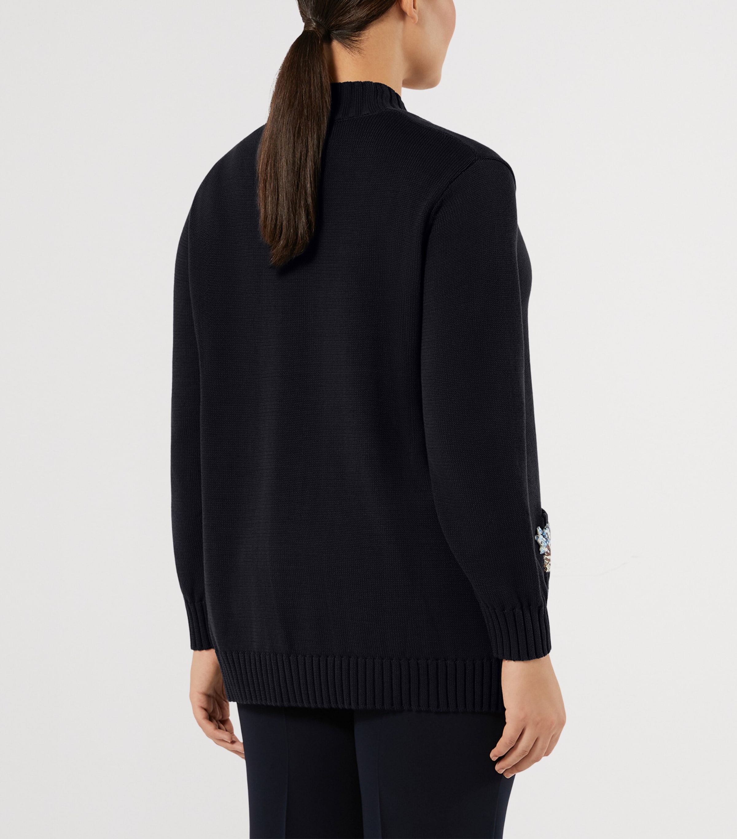 Marina Rinaldi Womens Cotton Embellished Top and Cardigan Set Midnightblue Image 6