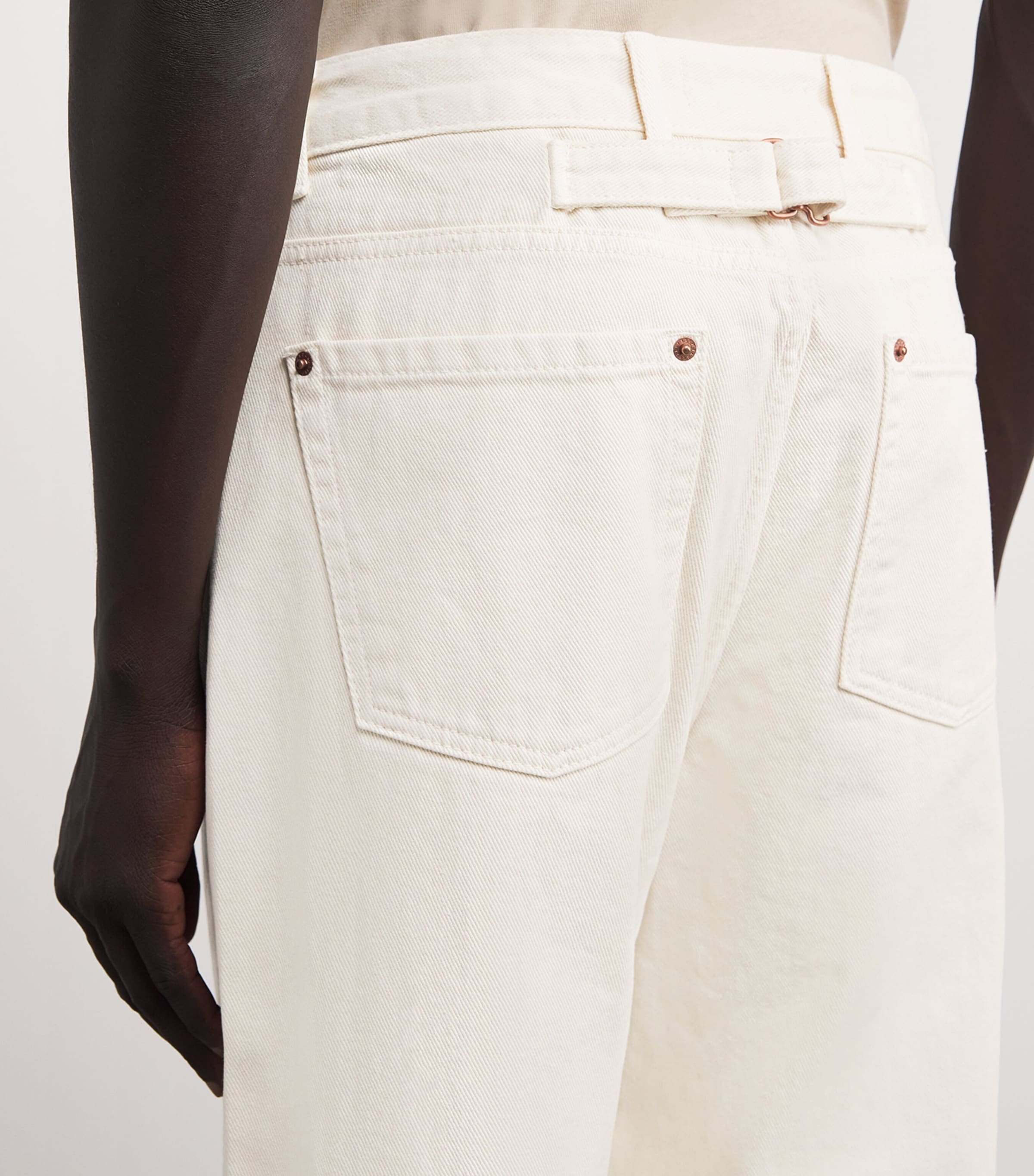Curved Seam Jeans IVORY Image 6