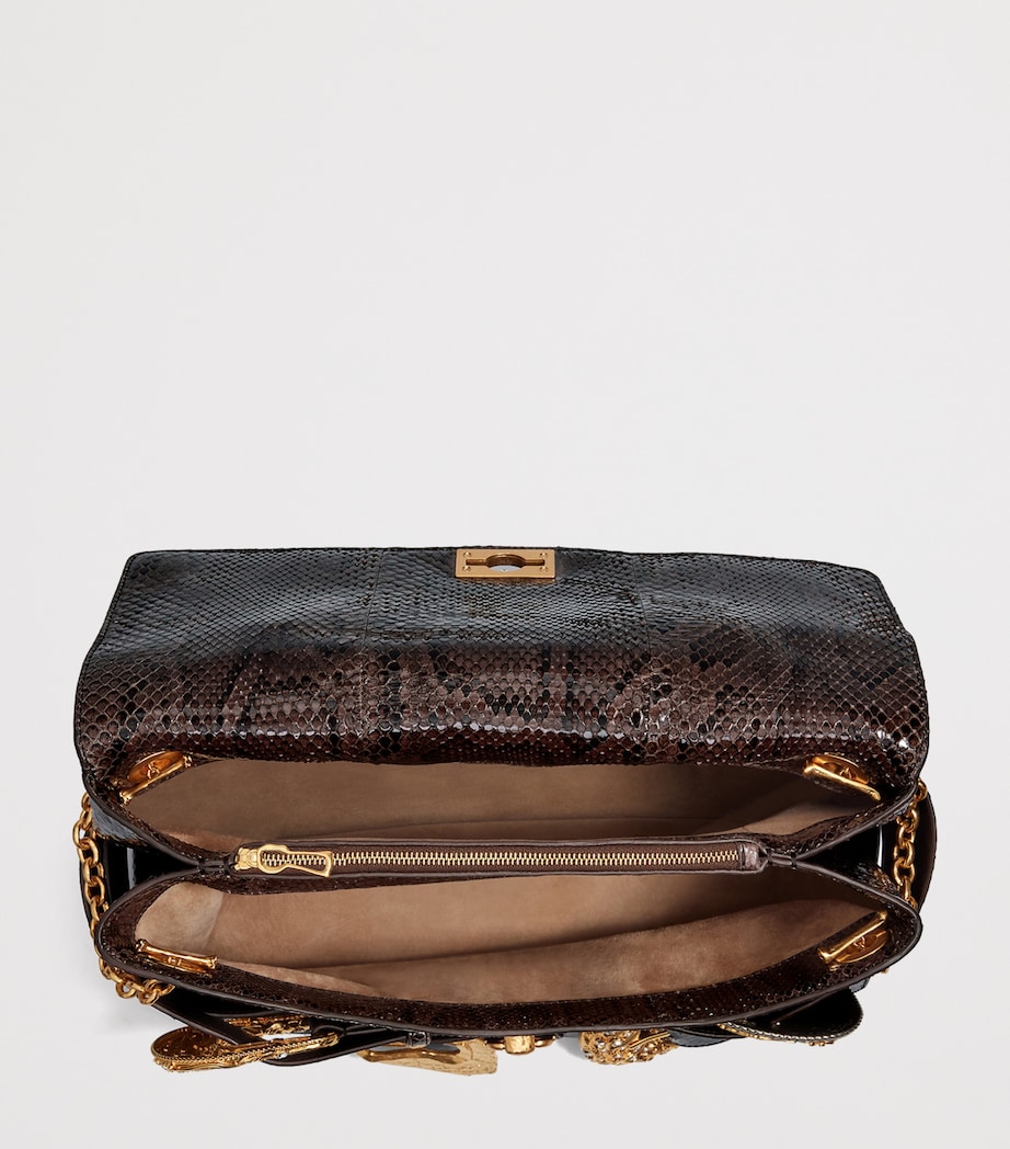 Python Skin Belts Soft Secret Shoulder Bag 819 DARK BROWN Image 5