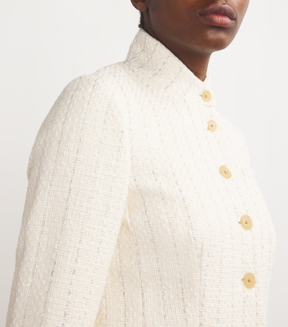 Rag & Bone Womens Metallic Tweed Slade Blazer Ivory Image 6