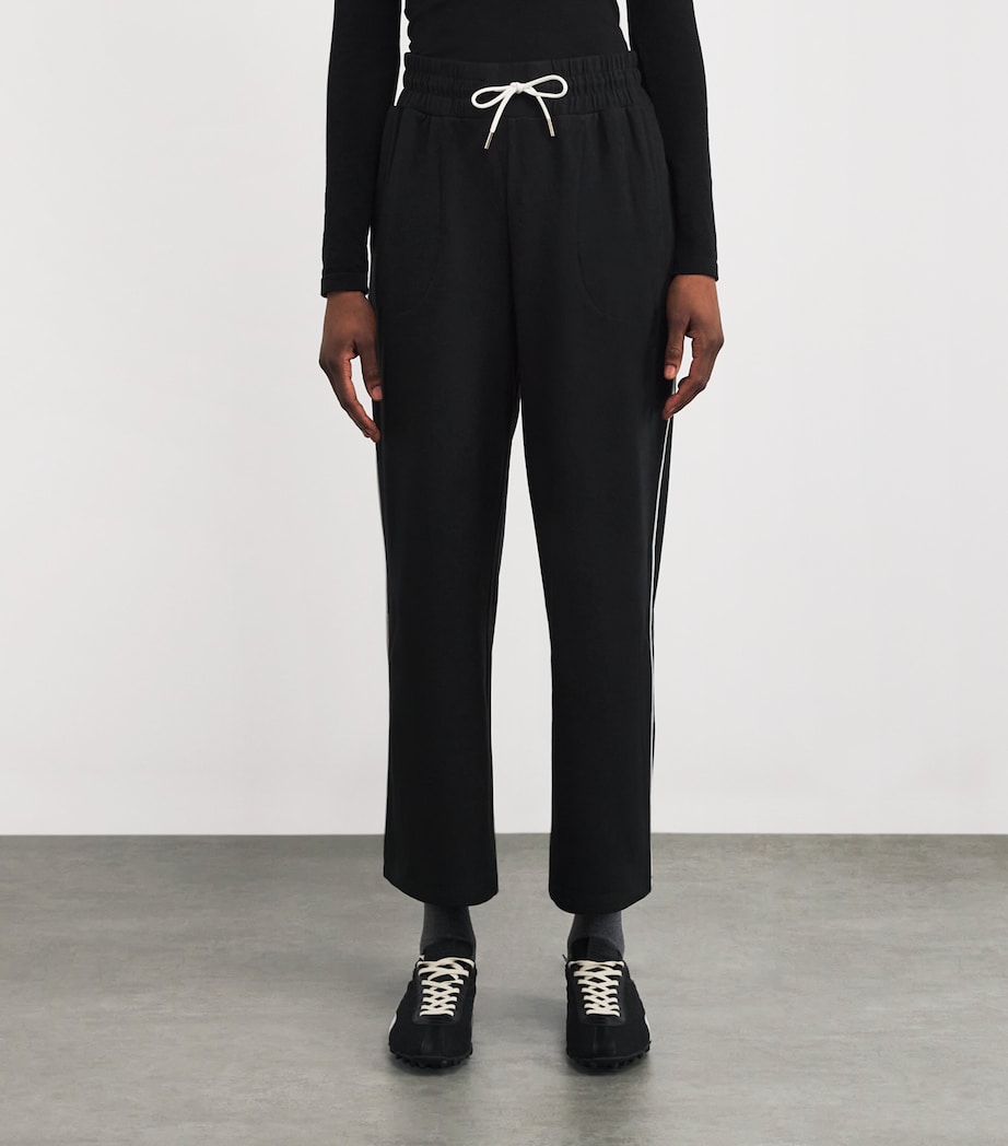 Brushed Rib Wide-Leg Sweatpants BLACK / SNOW WHITE Image 3